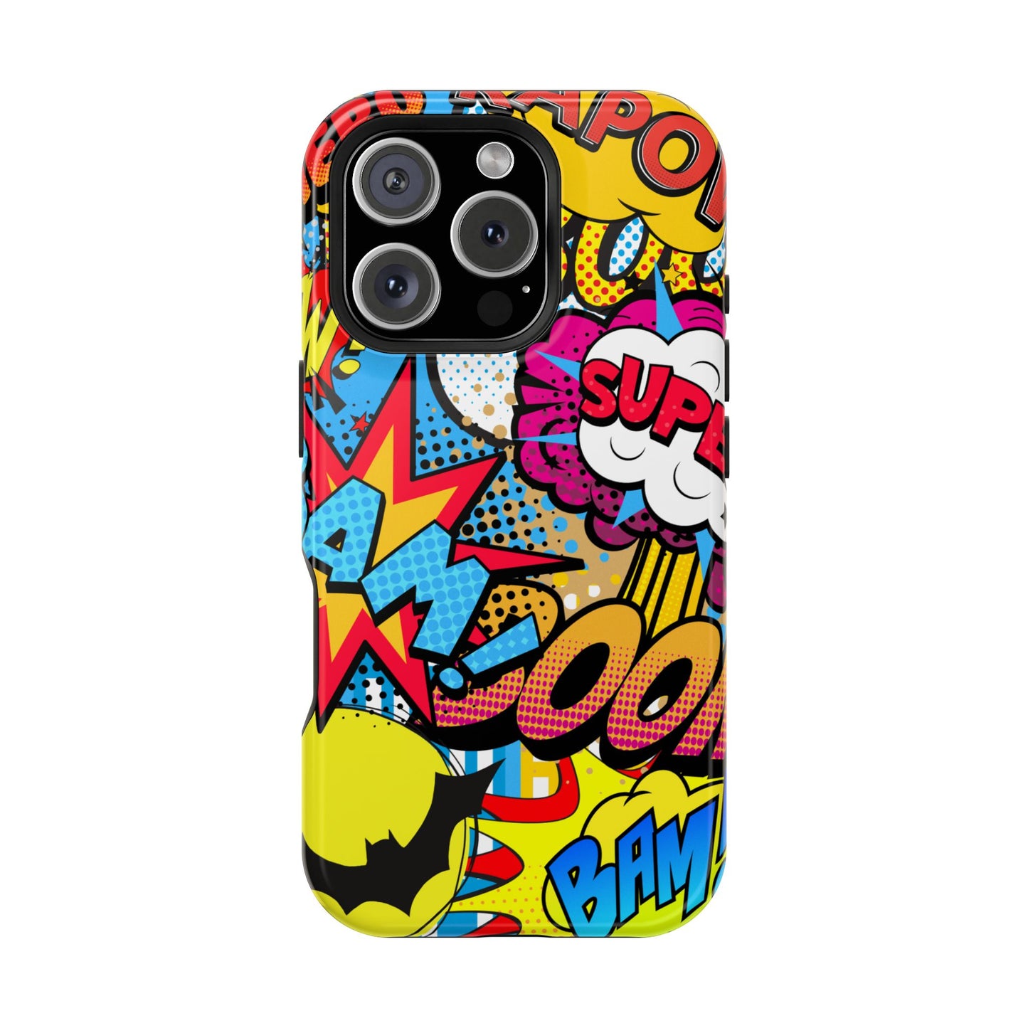 Comic Book Pop Art Phone Case - Magnetic Tough Cases for Superhero Lovers, Fun and Colorful Cell Cover