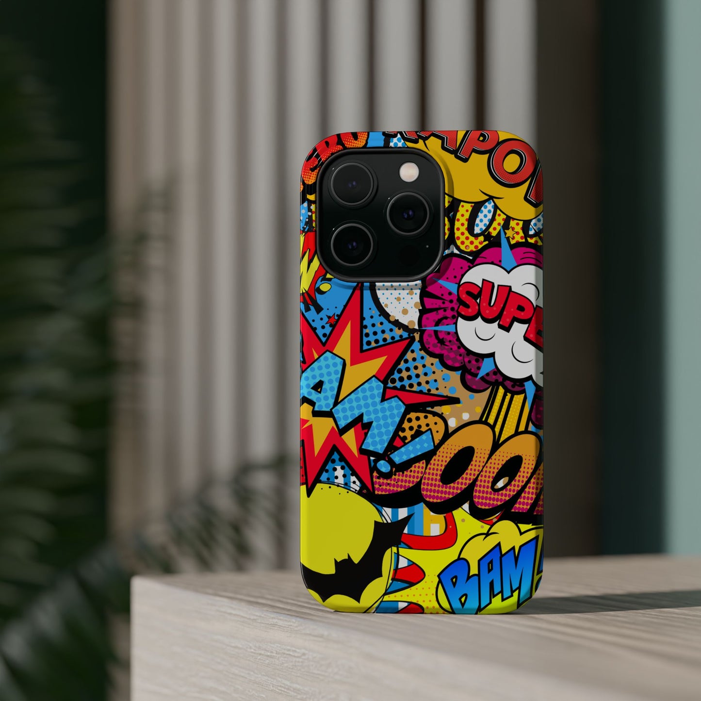 Comic Book Pop Art Phone Case - Magnetic Tough Cases for Superhero Lovers, Fun and Colorful Cell Cover