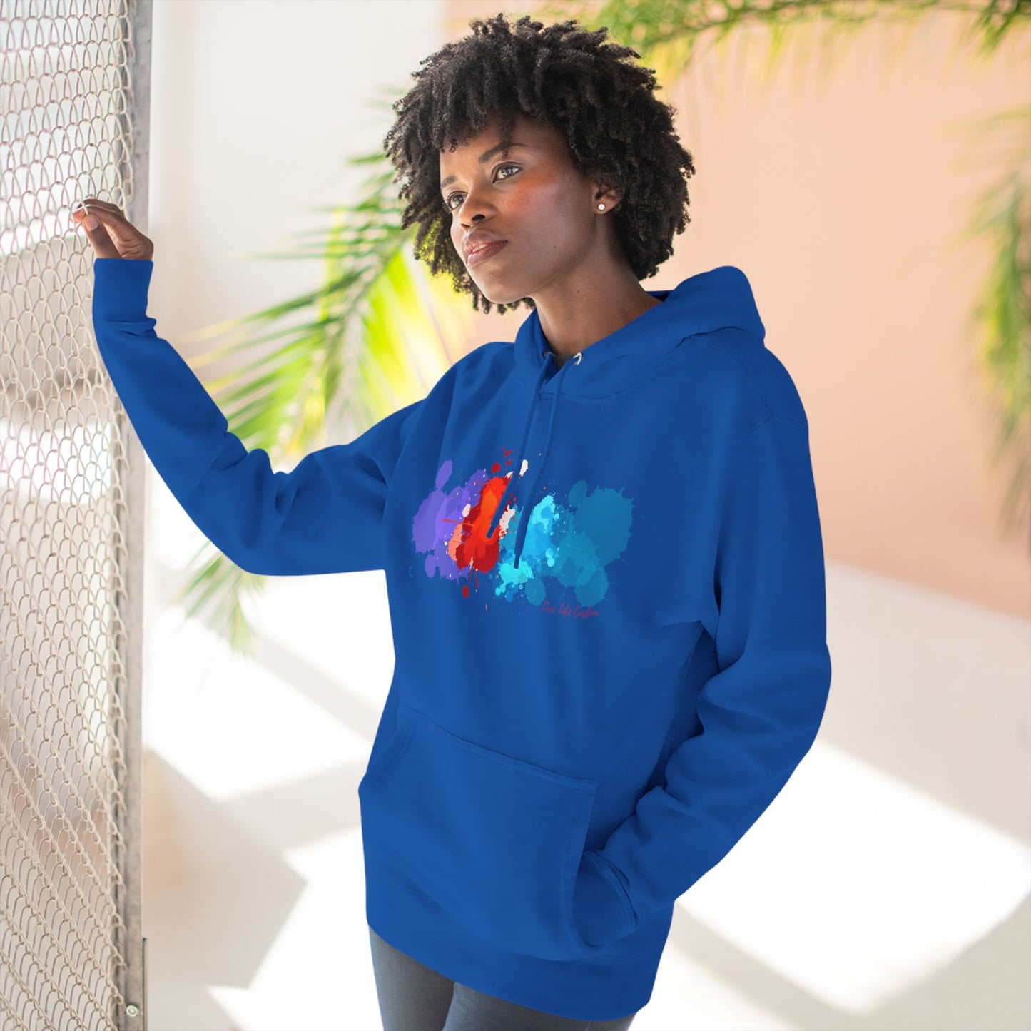 Three-Panel Fleece Hoodie - A Splash of Color