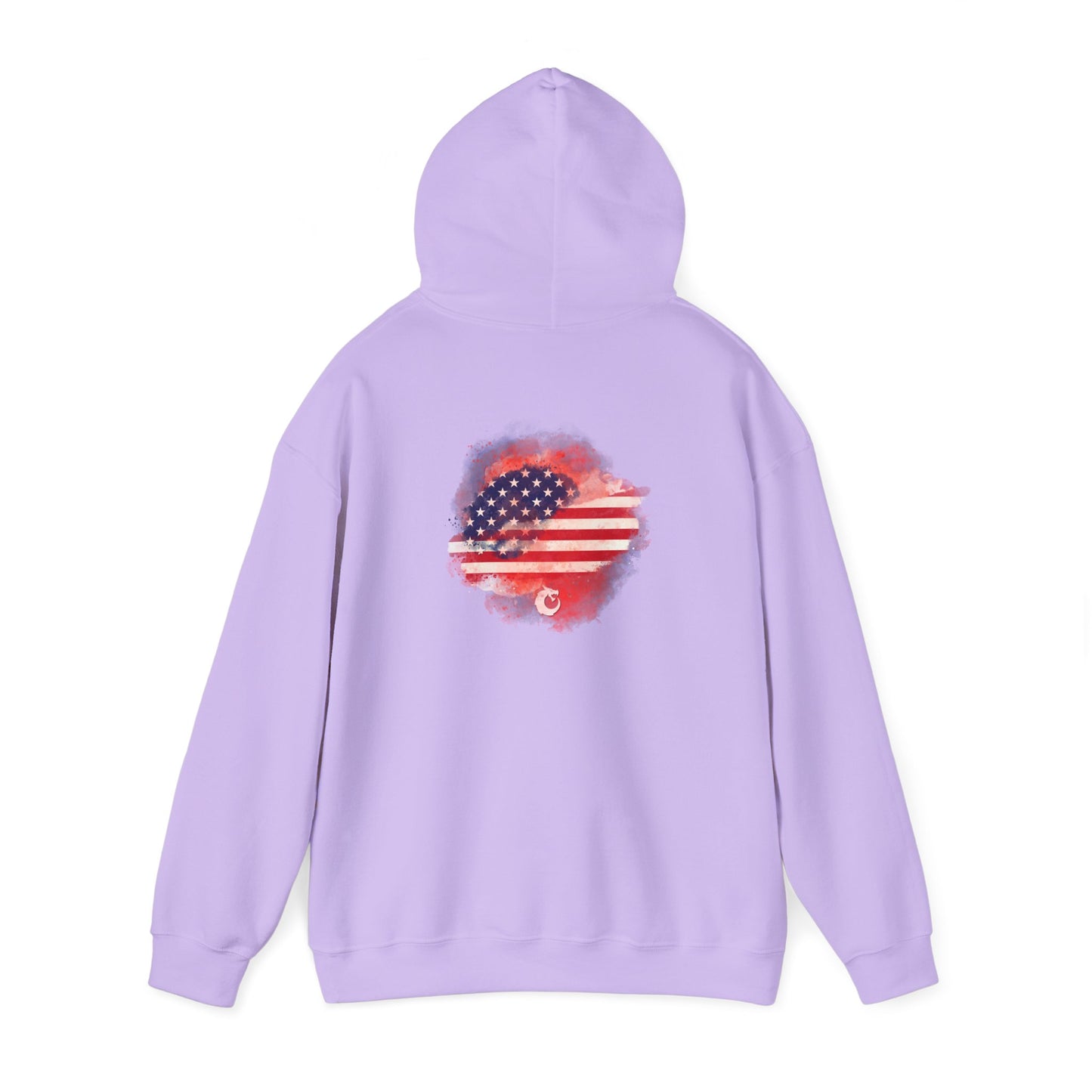 Heavy Blend™ Hooded Sweatshirt - Red Watercolor Flag