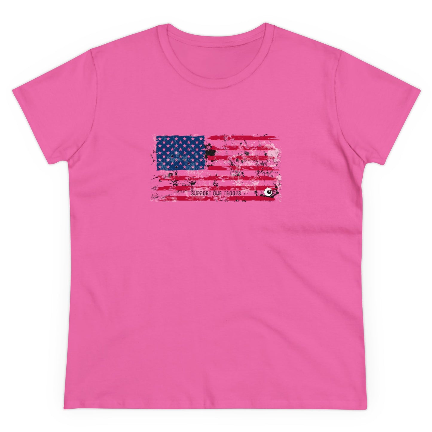 Women's Midweight Cotton Tee - Distressed Flag