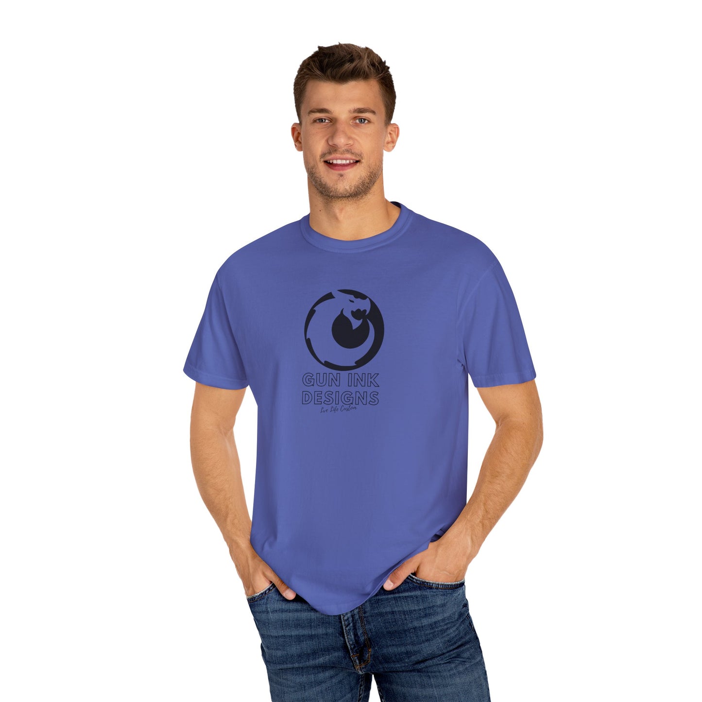 Garment-Dyed T-shirt - Black Circle Dragon