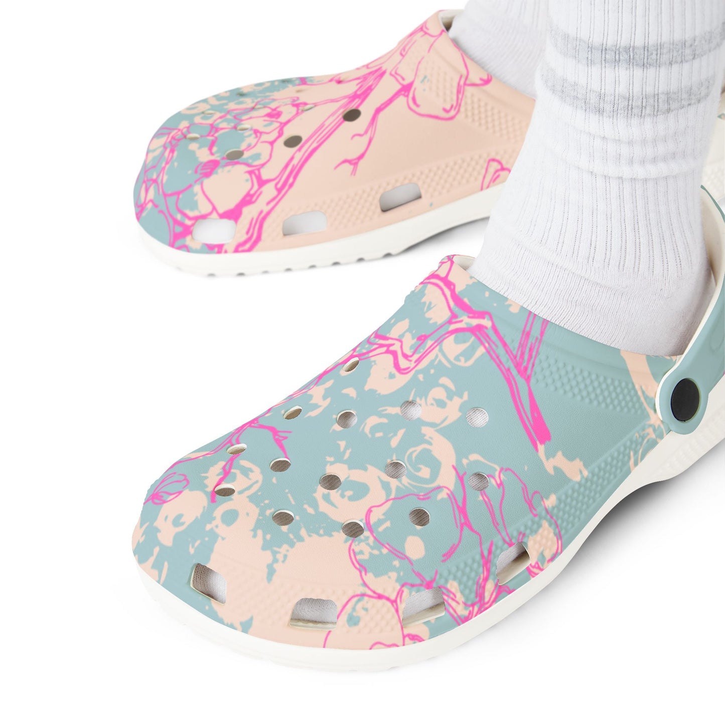 Cherry Blossom - Foam slip ons.
