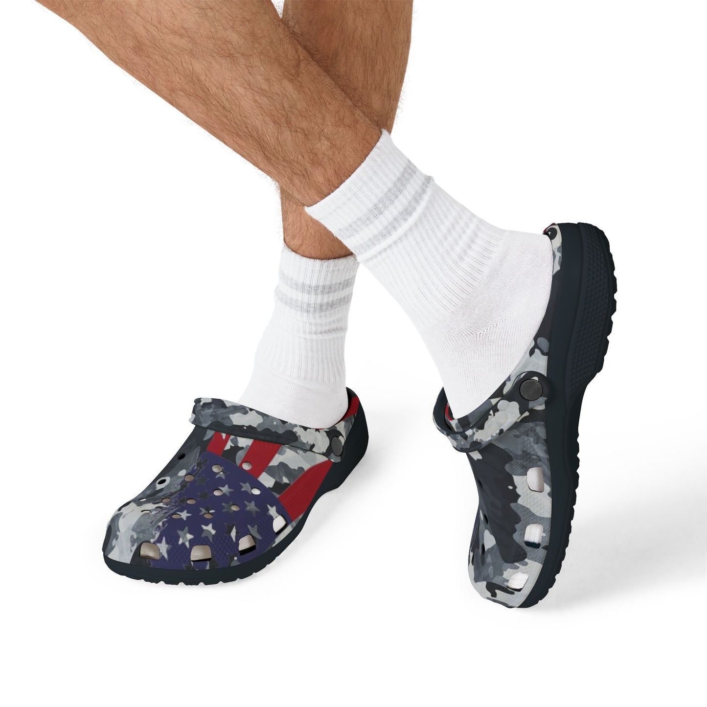 Patriotic Camouflage EVA Foam Rubber Clogs for Comfort and Style