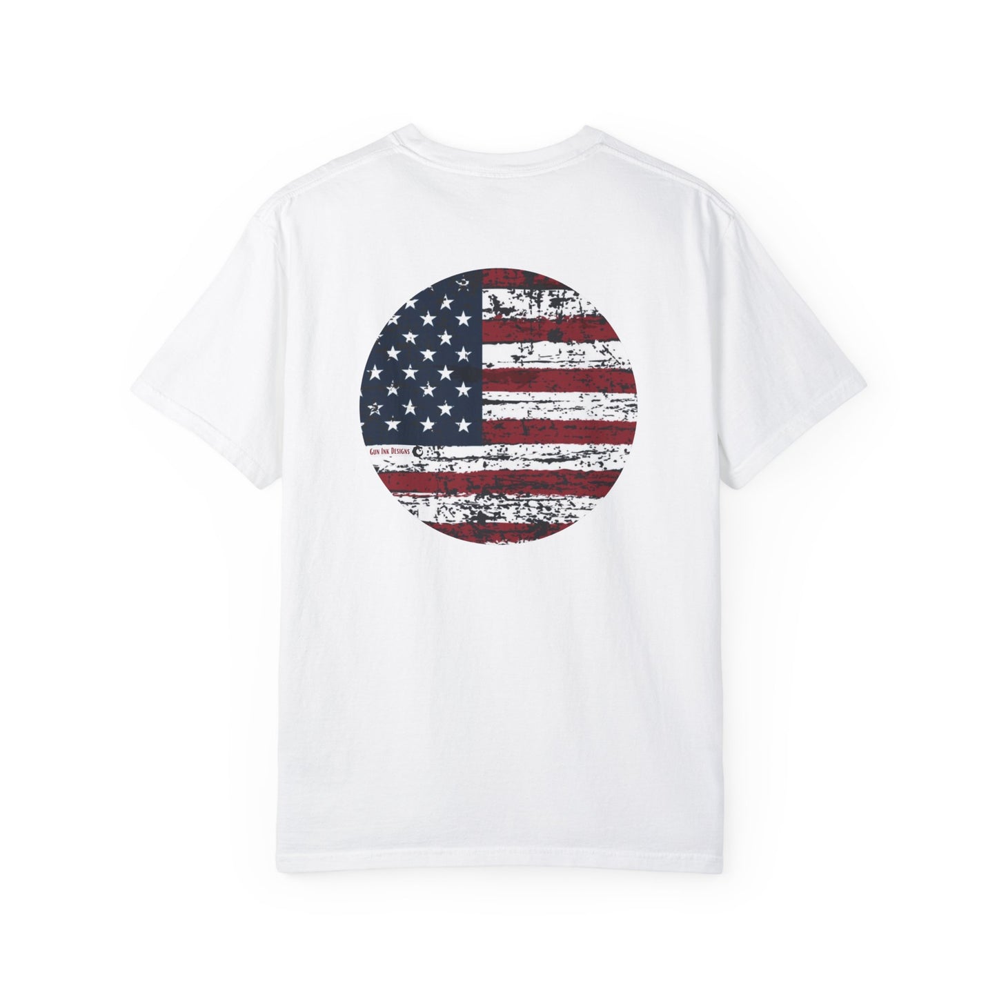 Garment-Dyed T-shirt - American Flag circle