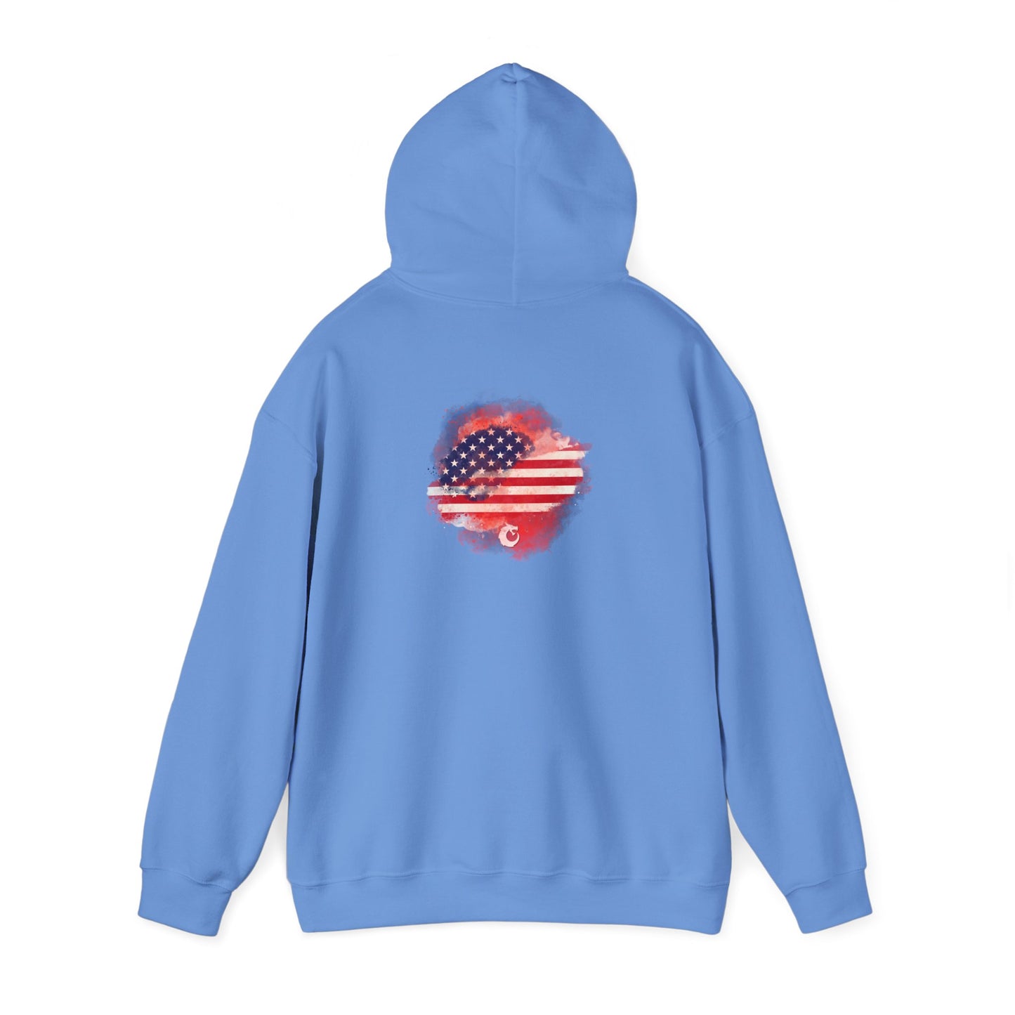 Heavy Blend™ Hooded Sweatshirt - Red Watercolor Flag