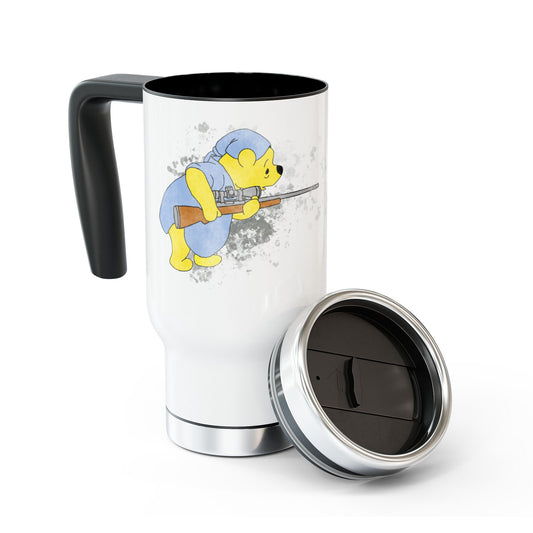 Stainless Steel Travel Mug with Handle, 14oz - Stay Strapped