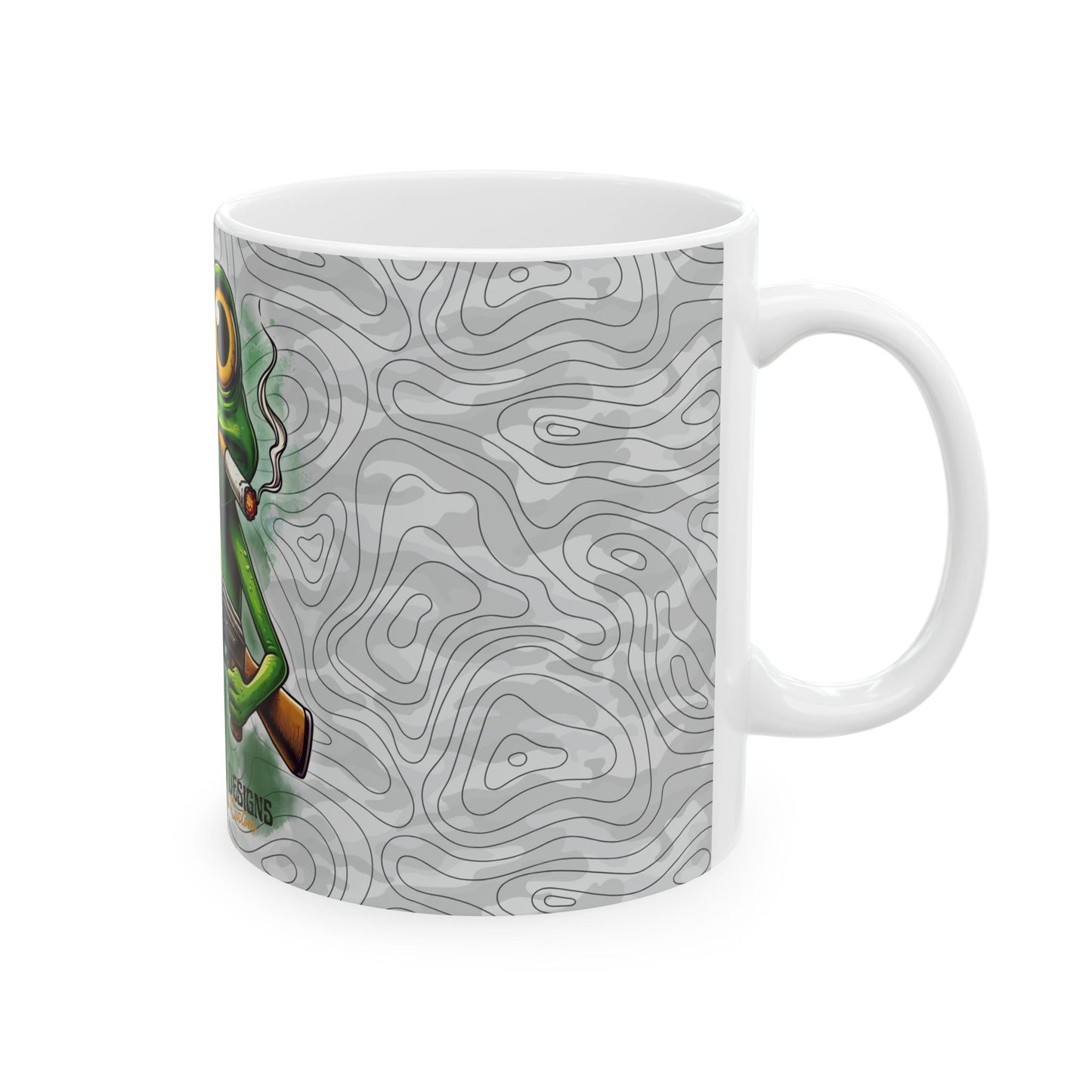 Funny Frog with AK47 Ceramic Mug - Unique Gift for Gun Lovers, 11oz & 15oz