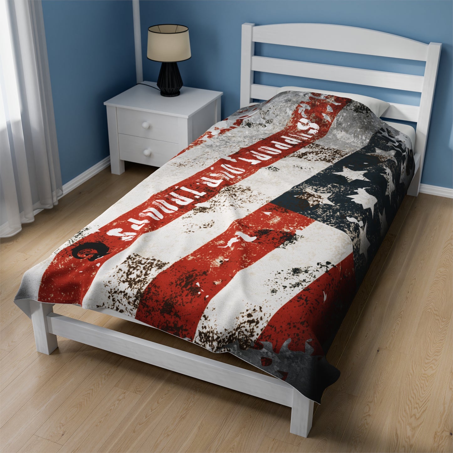 Velveteen Plush Blanket - Support Our Troops