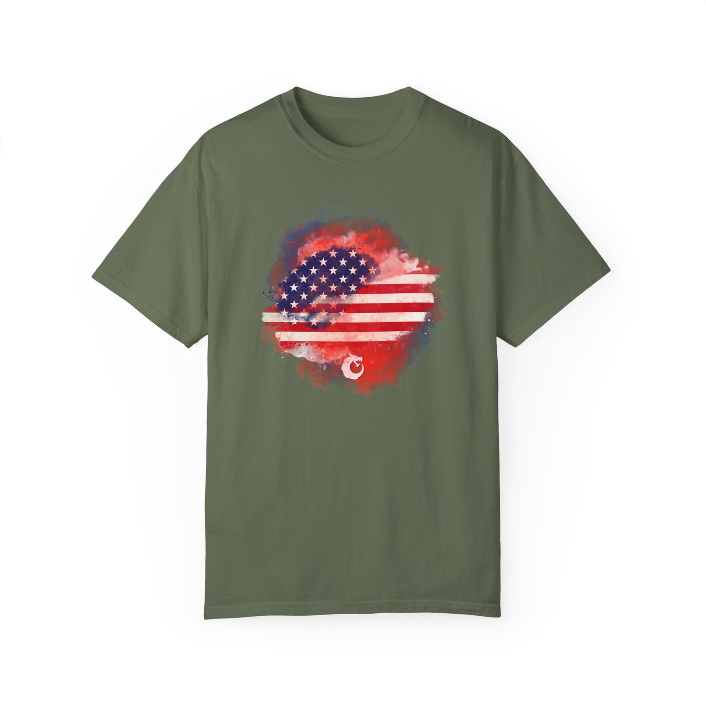 Garment-Dyed T-shirt - Watercolor Flag