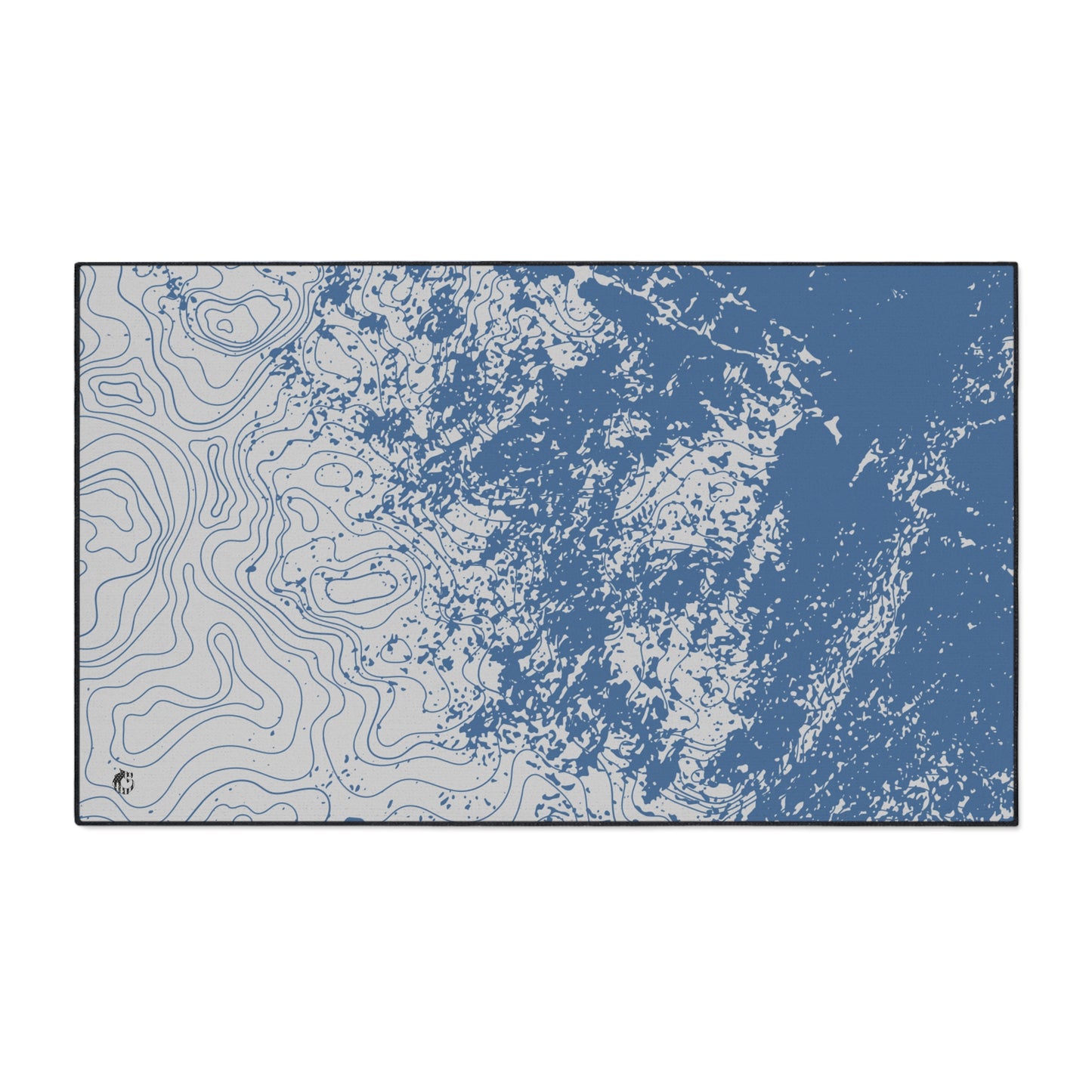 Stylish Heavy Duty Floor Mat - Blue Topographic Design