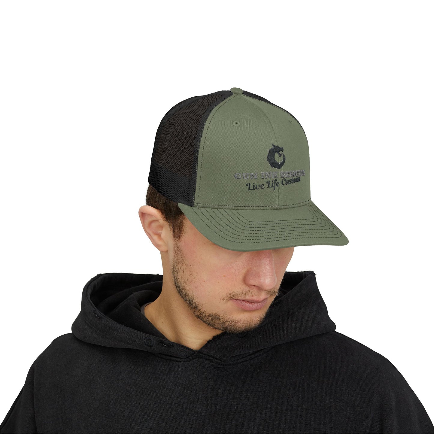 Snapback Trucker Cap - Black and Gray Logo