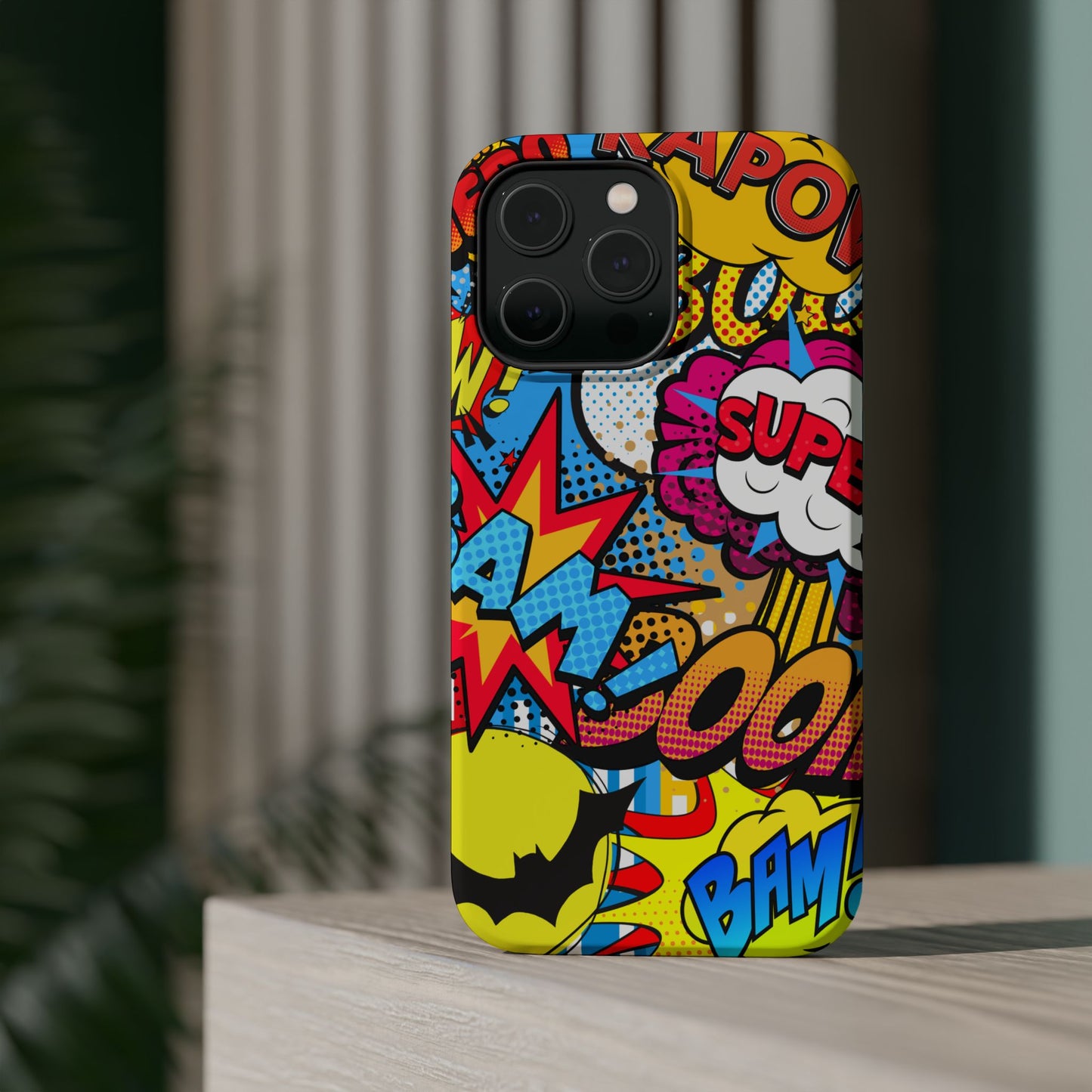 Comic Book Pop Art Phone Case - Magnetic Tough Cases for Superhero Lovers, Fun and Colorful Cell Cover