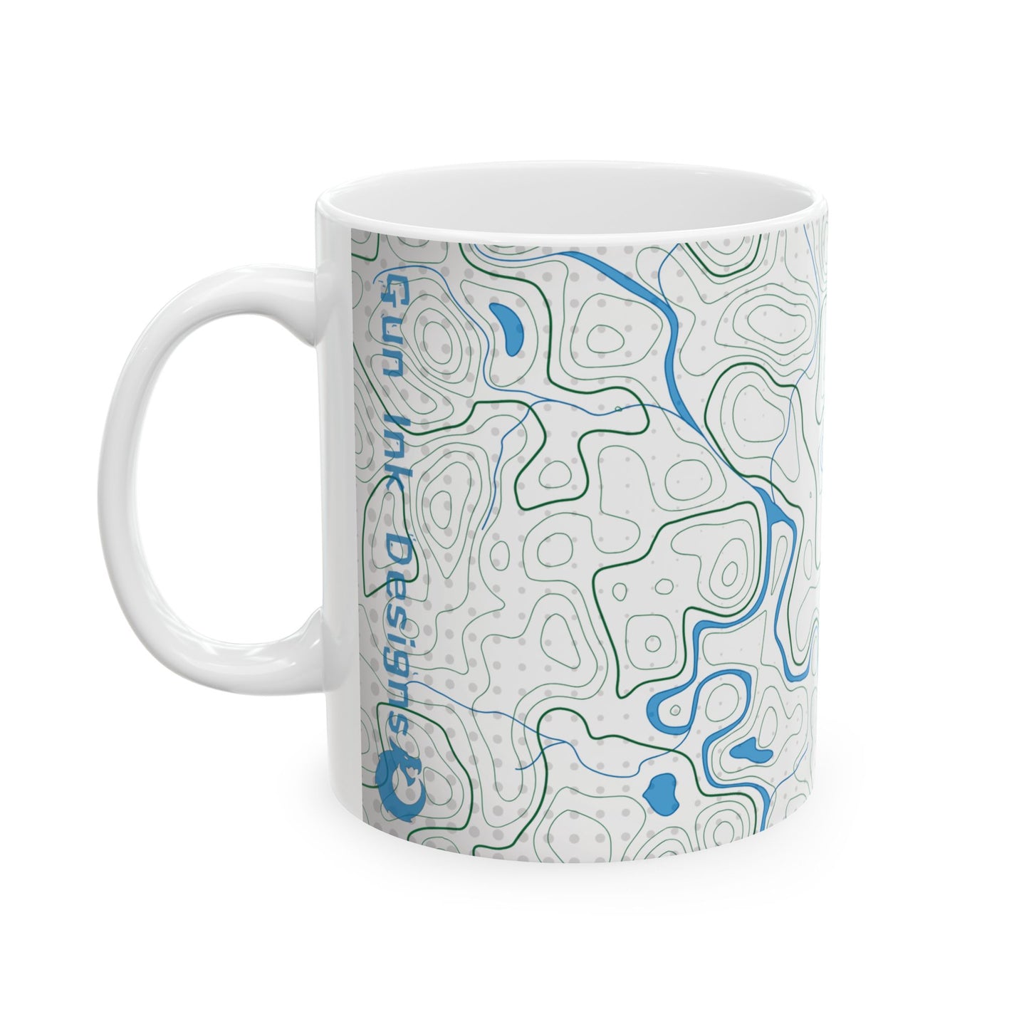 Topographic Ceramic Mug – Perfect for Outdoor Enthusiasts & Coffee Lovers