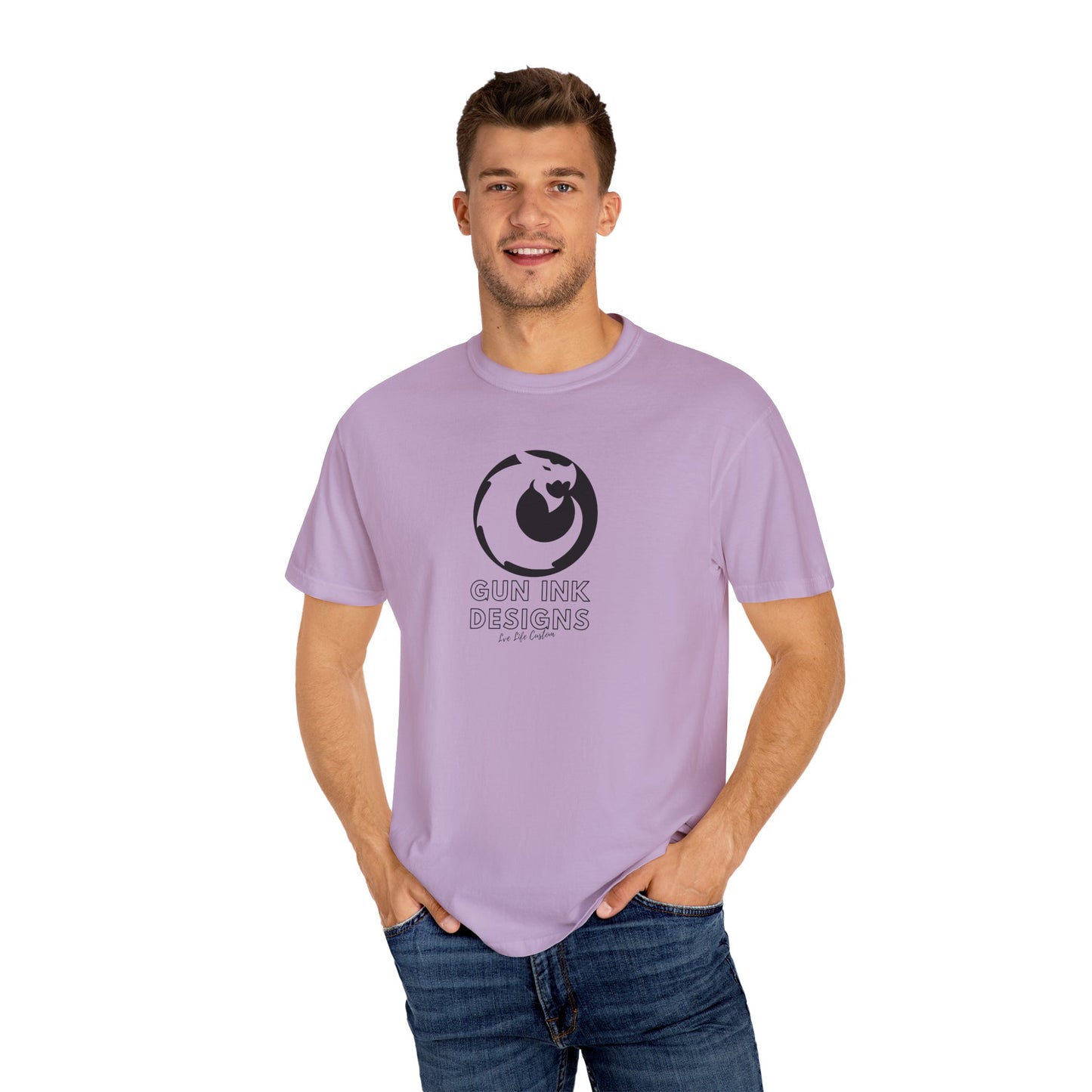 Garment-Dyed T-shirt - Black Circle Dragon