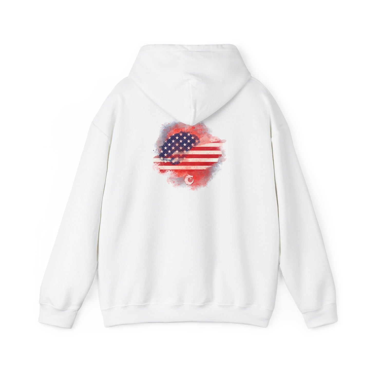 Heavy Blend™ Hooded Sweatshirt - Red Watercolor Flag