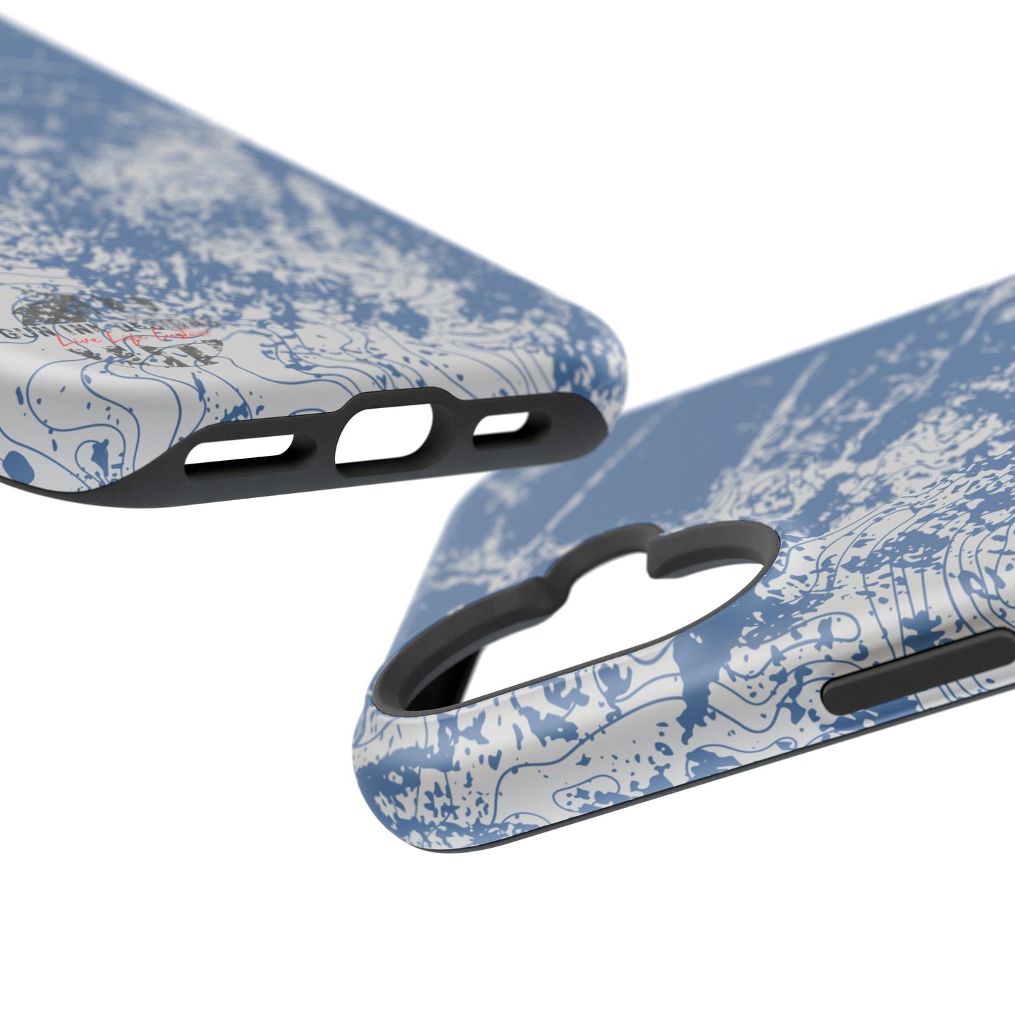 Magnetic Tough Phone Cases - Blue topo camo