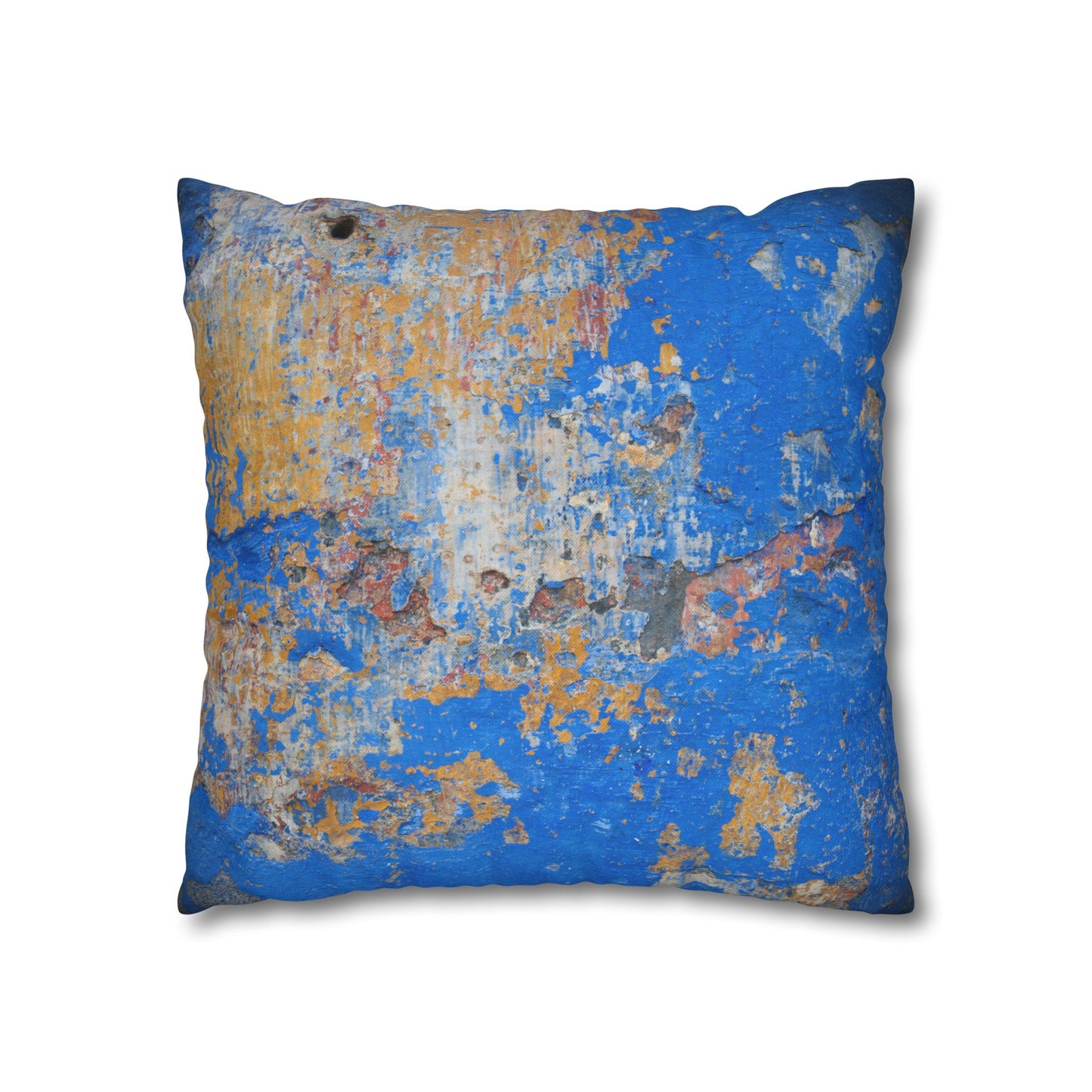 Spun Polyester Square Pillowcase - Blue Wall