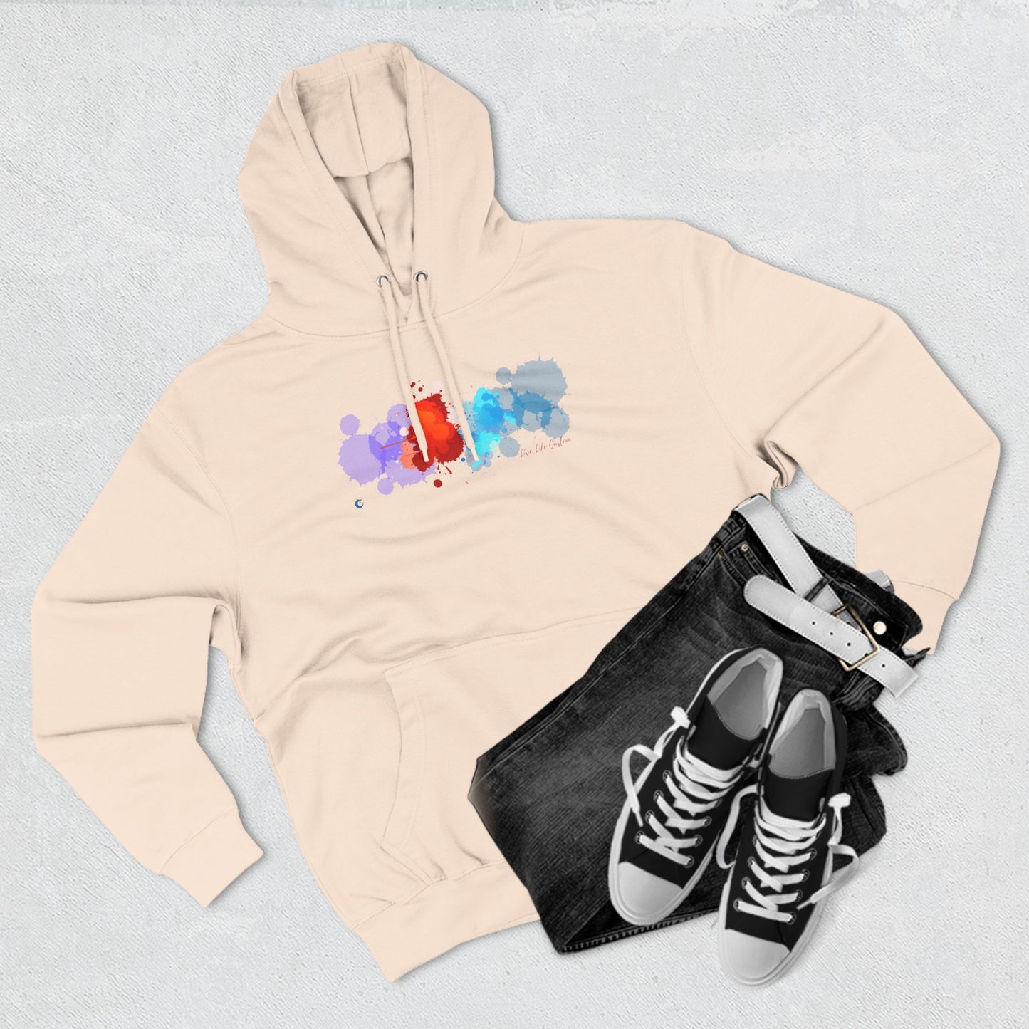Three-Panel Fleece Hoodie - A Splash of Color