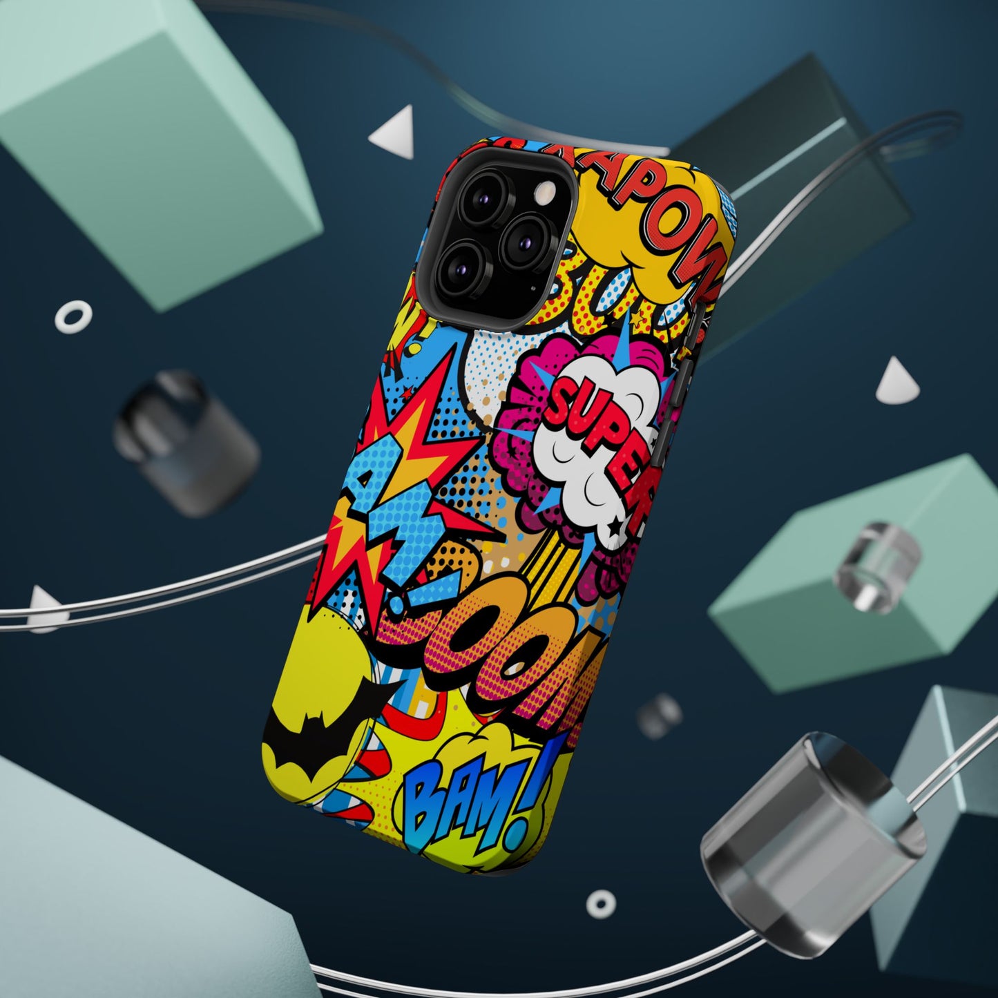 Comic Book Pop Art Phone Case - Magnetic Tough Cases for Superhero Lovers, Fun and Colorful Cell Cover