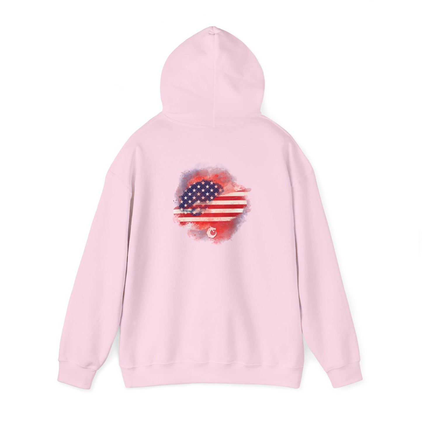 Heavy Blend™ Hooded Sweatshirt - Red Watercolor Flag