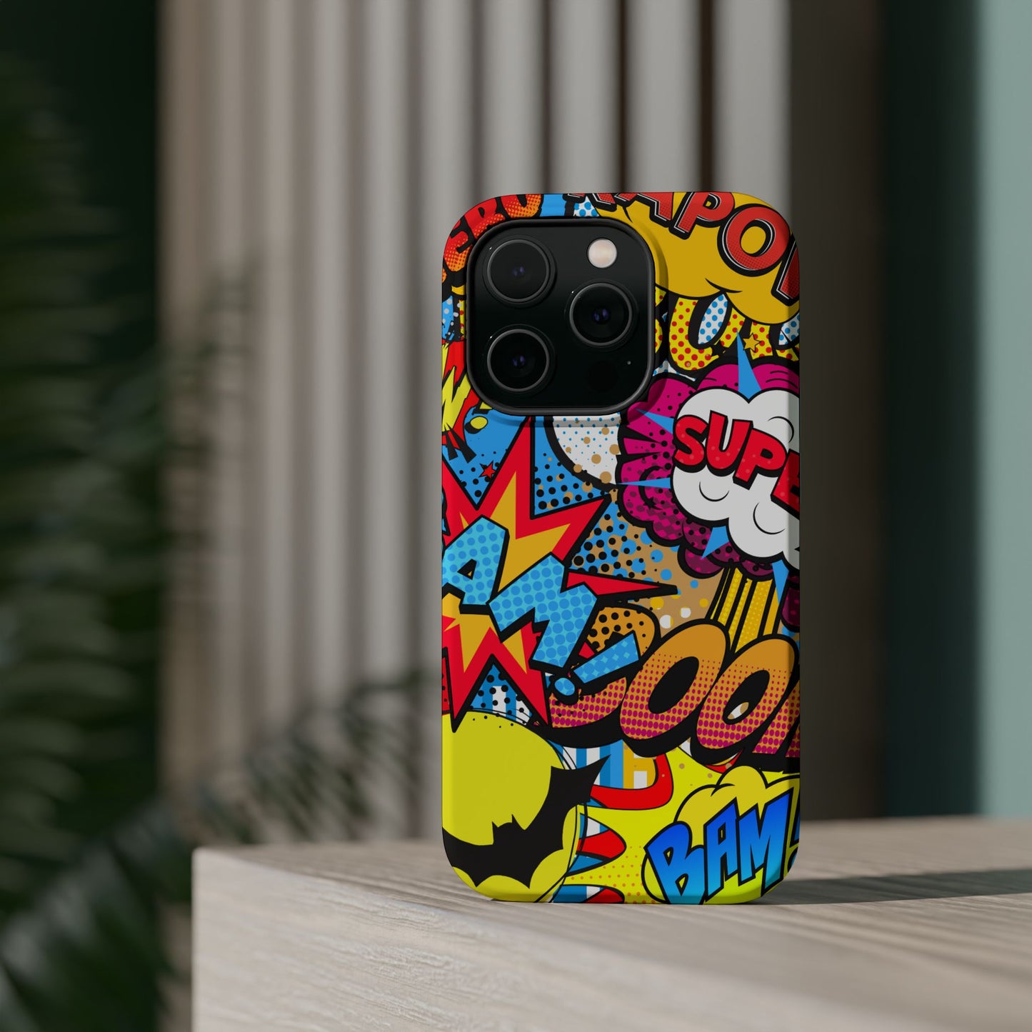 Comic Book Pop Art Phone Case - Magnetic Tough Cases for Superhero Lovers, Fun and Colorful Cell Cover