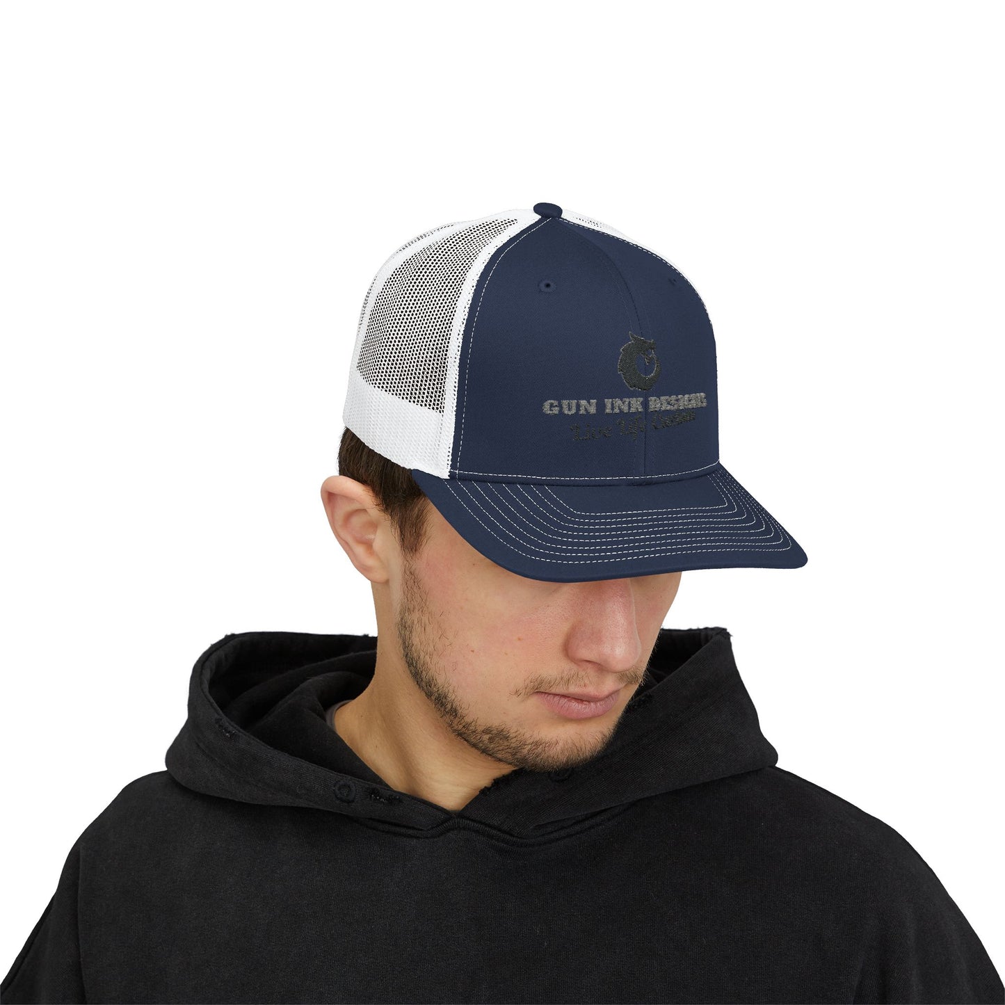 Snapback Trucker Cap - Black and Gray Logo