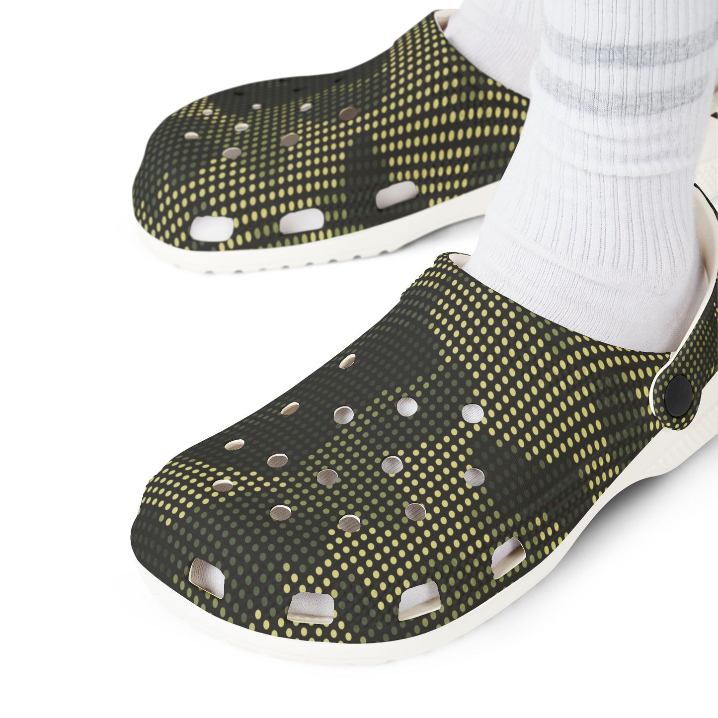 Trendy EVA Foam Rubber Clogs - Dark Green dot camo