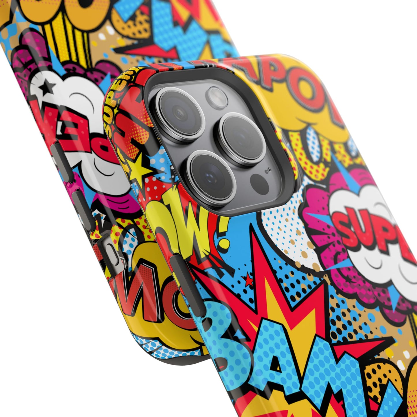 Comic Book Pop Art Phone Case - Magnetic Tough Cases for Superhero Lovers, Fun and Colorful Cell Cover