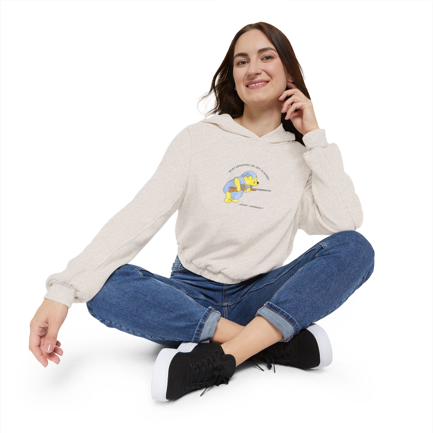 Women's Cinched Bottom Hoodie - Stay strapped