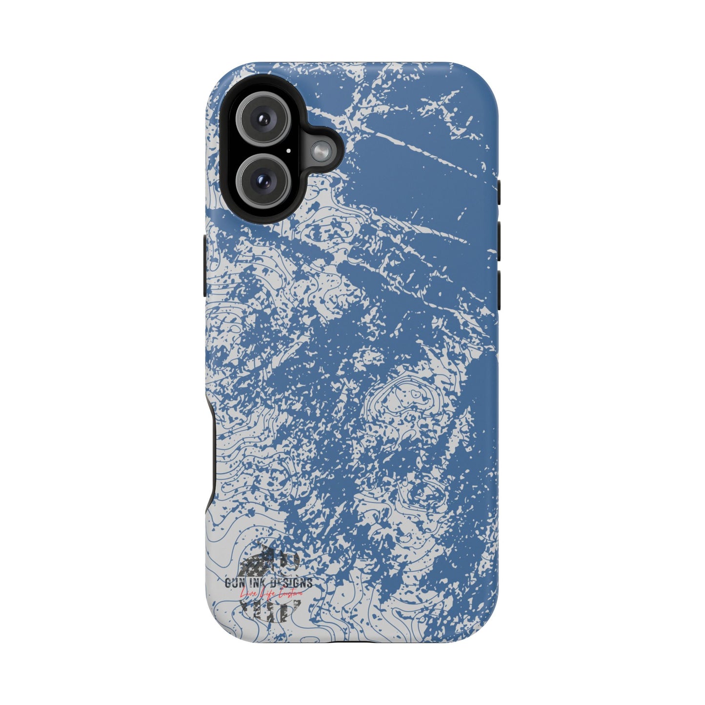 Magnetic Tough Phone Cases - Blue topo camo