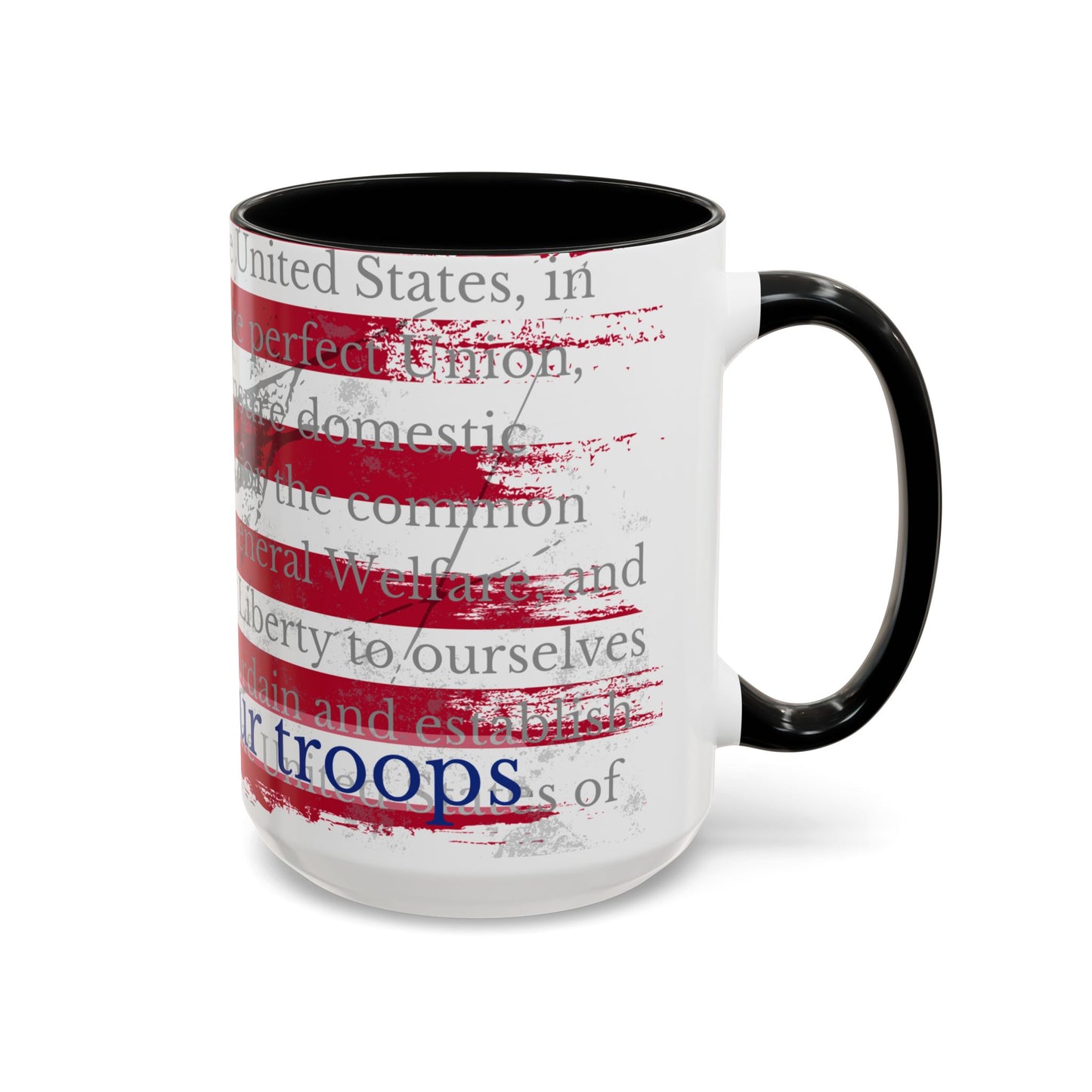 Accent Coffee Mug (11, 15oz) - Support Our Troops 2.0