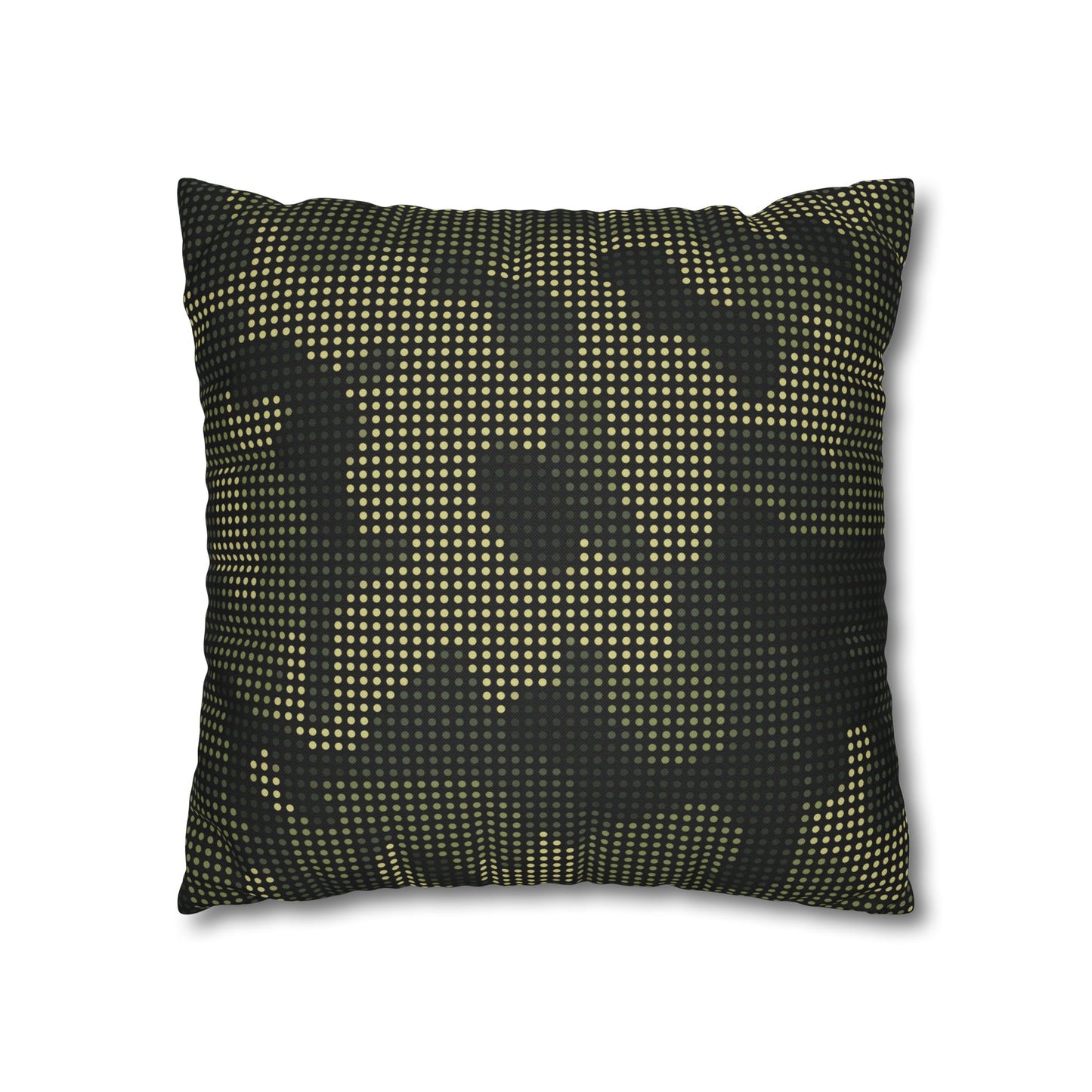 Spun Polyester Square Pillowcase - Green Tech Camo
