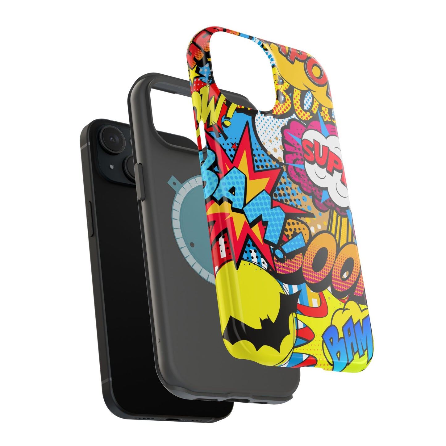 Comic Book Pop Art Phone Case - Magnetic Tough Cases for Superhero Lovers, Fun and Colorful Cell Cover