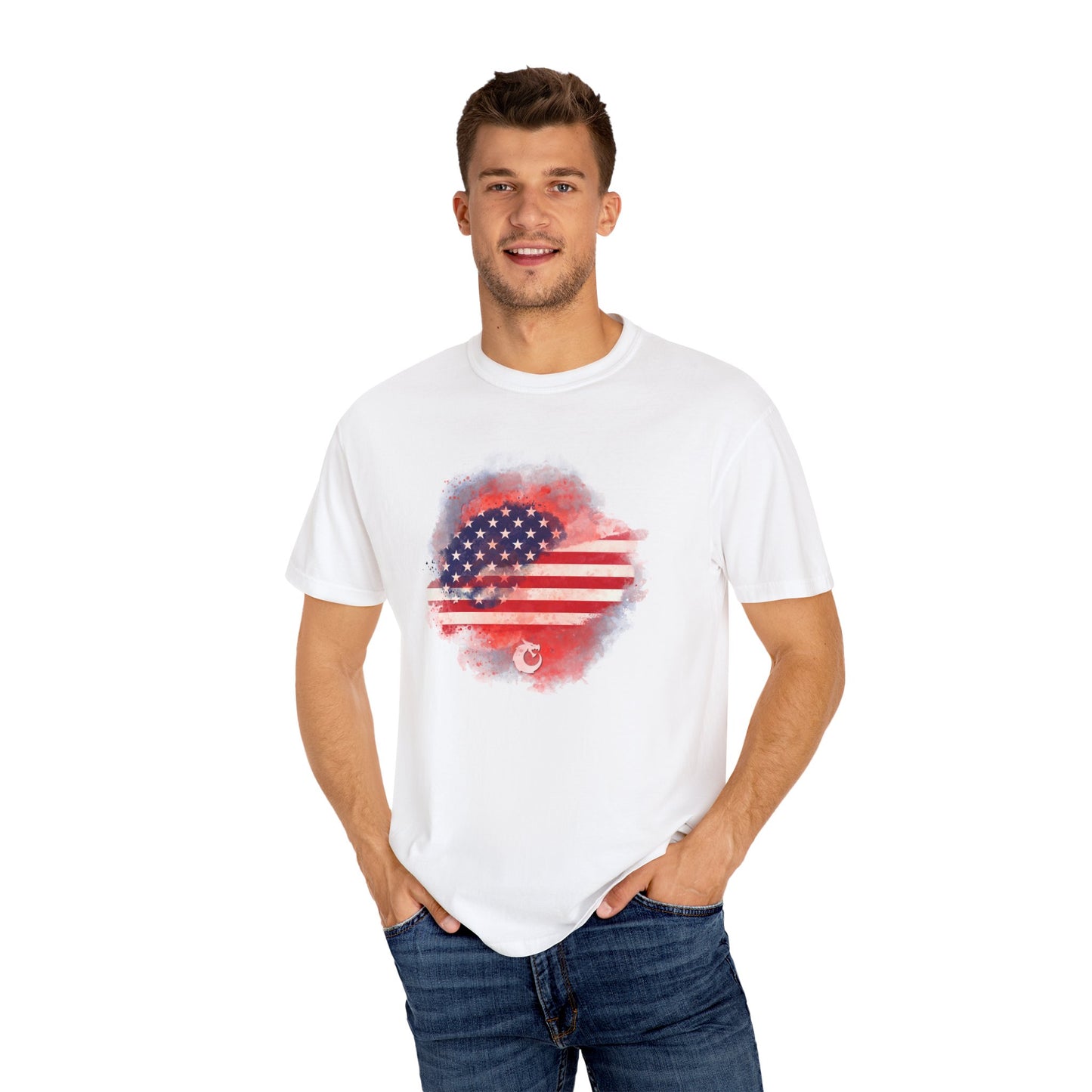Garment-Dyed T-shirt - Watercolor Flag