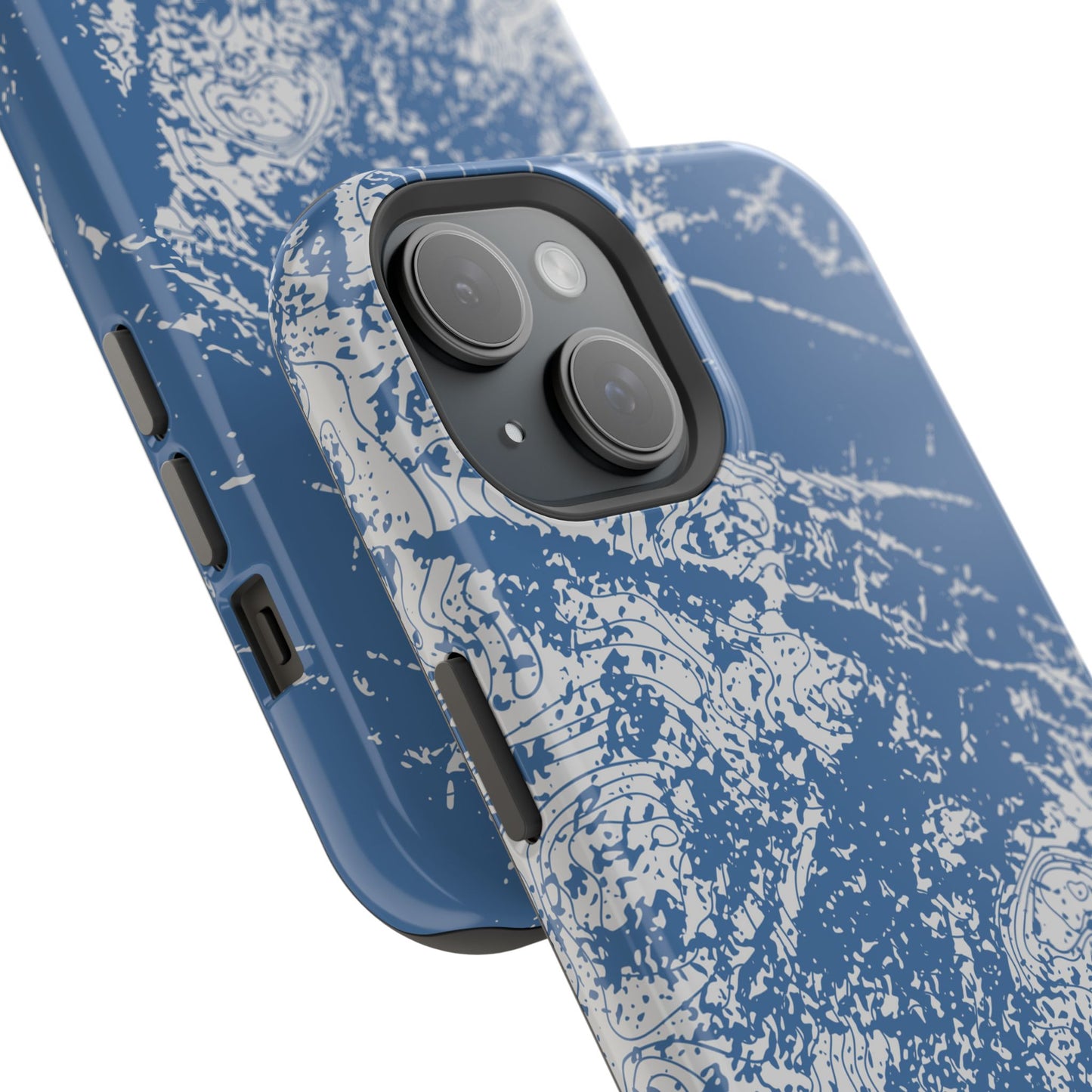 Magnetic Tough Phone Cases - Blue topo camo