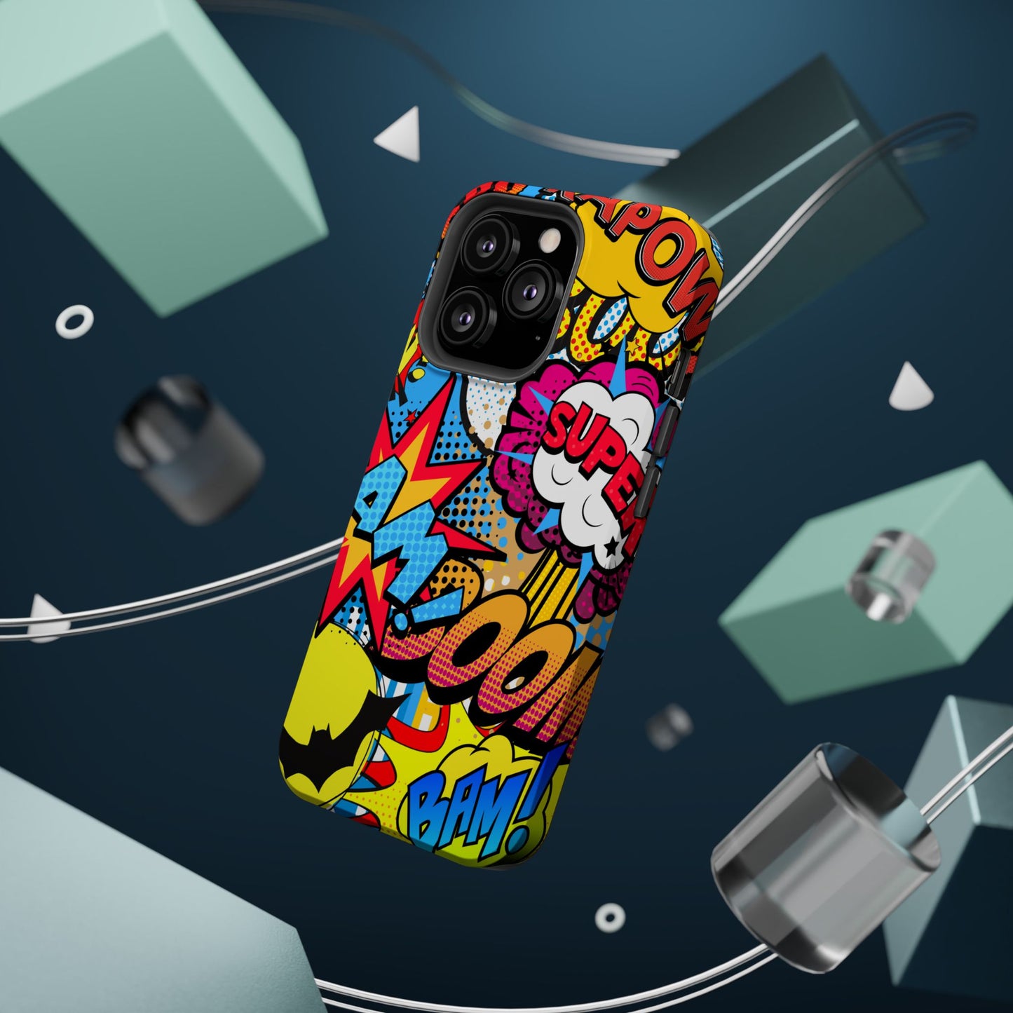 Comic Book Pop Art Phone Case - Magnetic Tough Cases for Superhero Lovers, Fun and Colorful Cell Cover