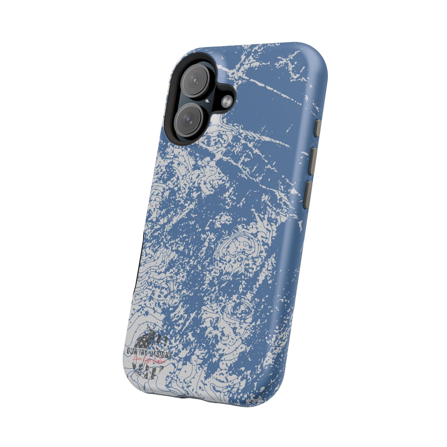 Magnetic Tough Phone Cases - Blue topo camo