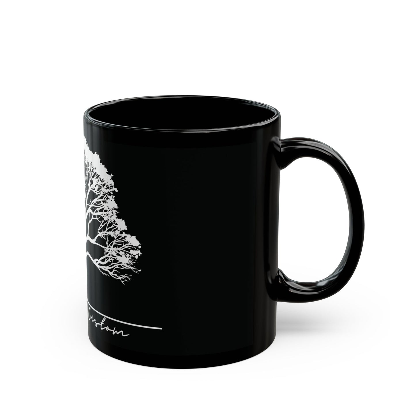 Black Mug (11oz, 15oz) - White Tree