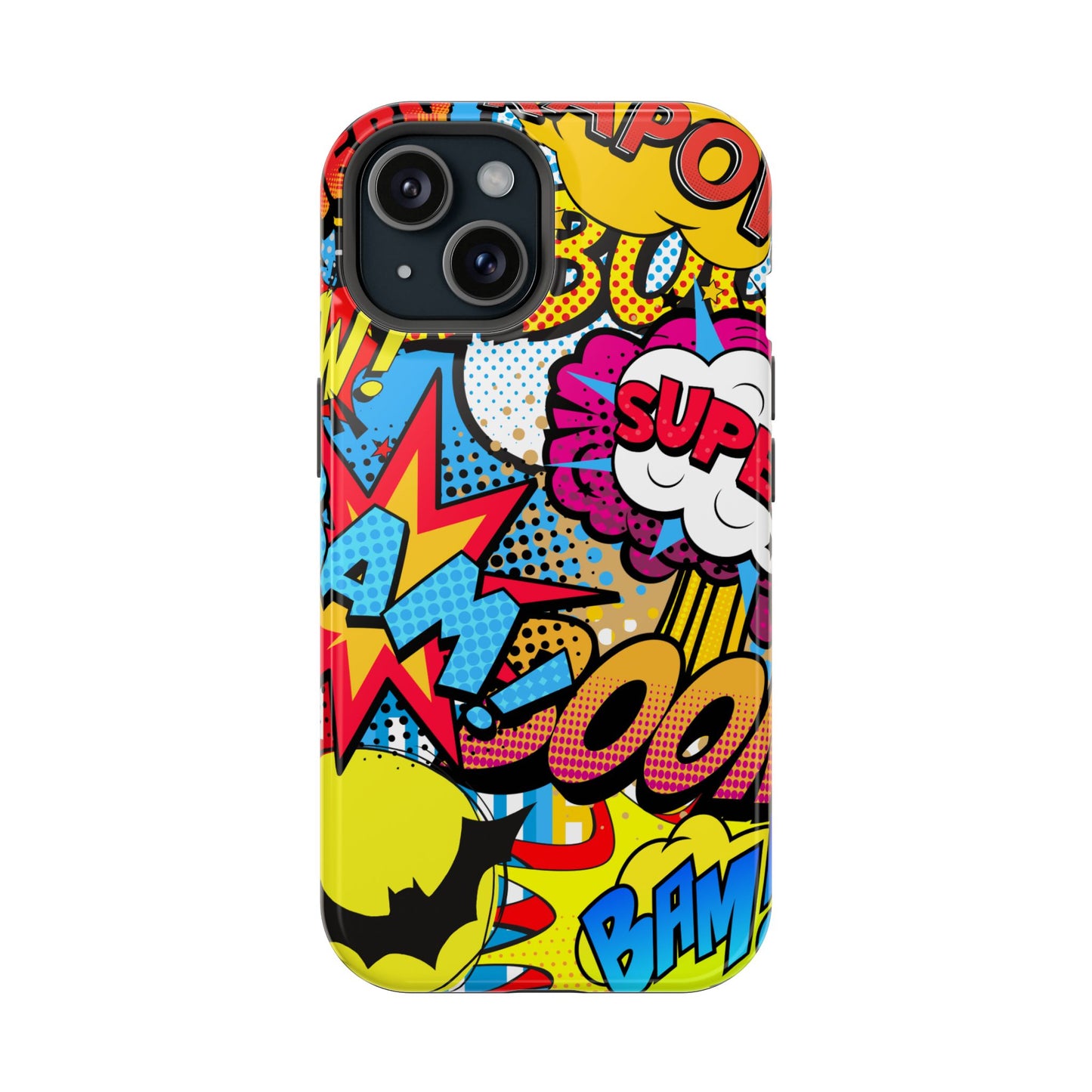Comic Book Pop Art Phone Case - Magnetic Tough Cases for Superhero Lovers, Fun and Colorful Cell Cover