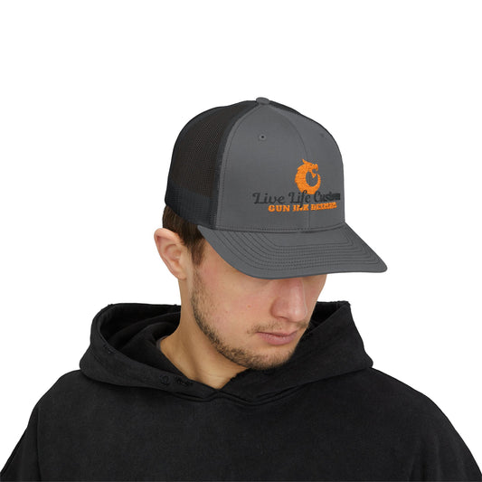 Snapback Trucker Cap - Black and Orange
