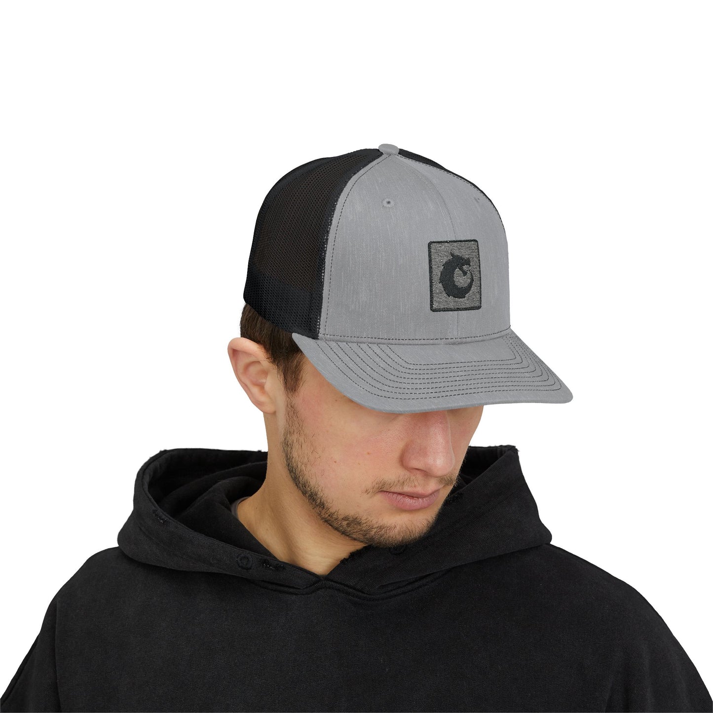 Snapback Trucker Cap - Black Dragon Patch