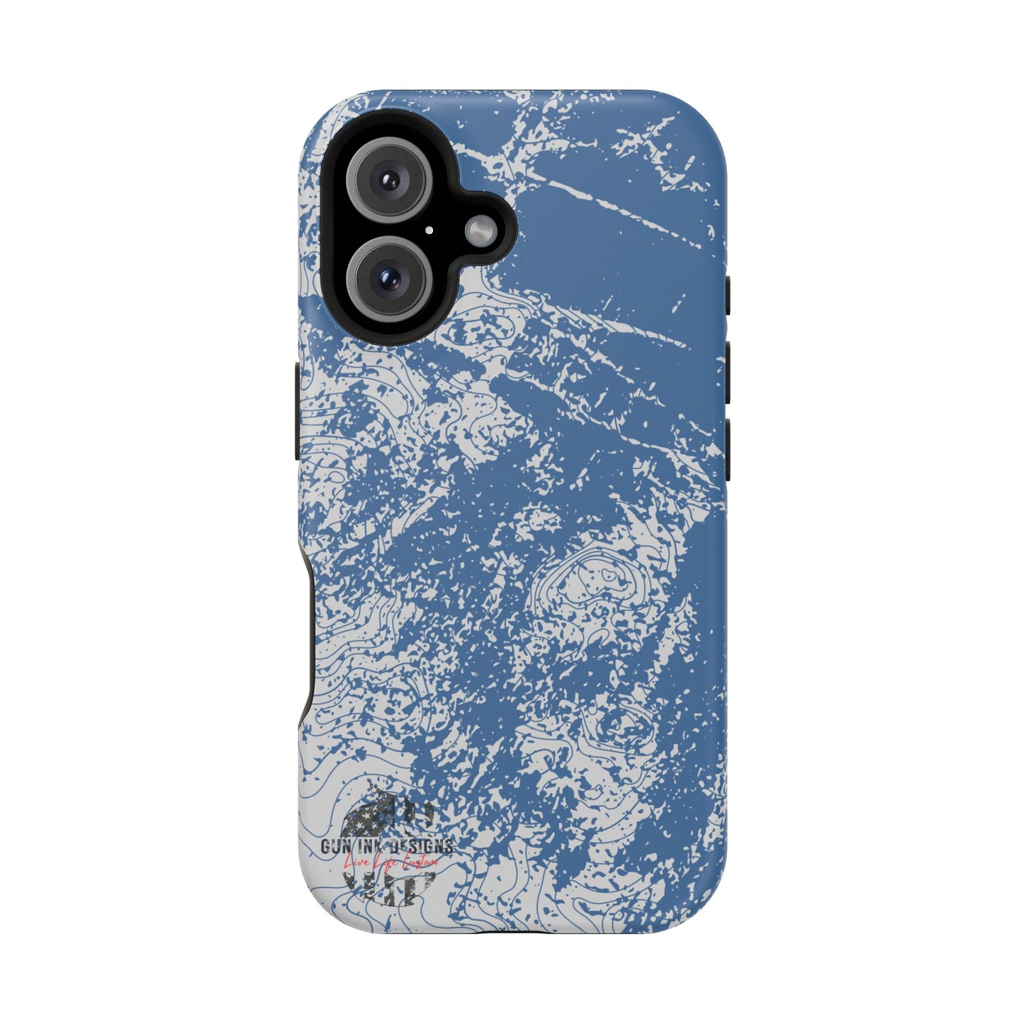 Magnetic Tough Phone Cases - Blue topo camo