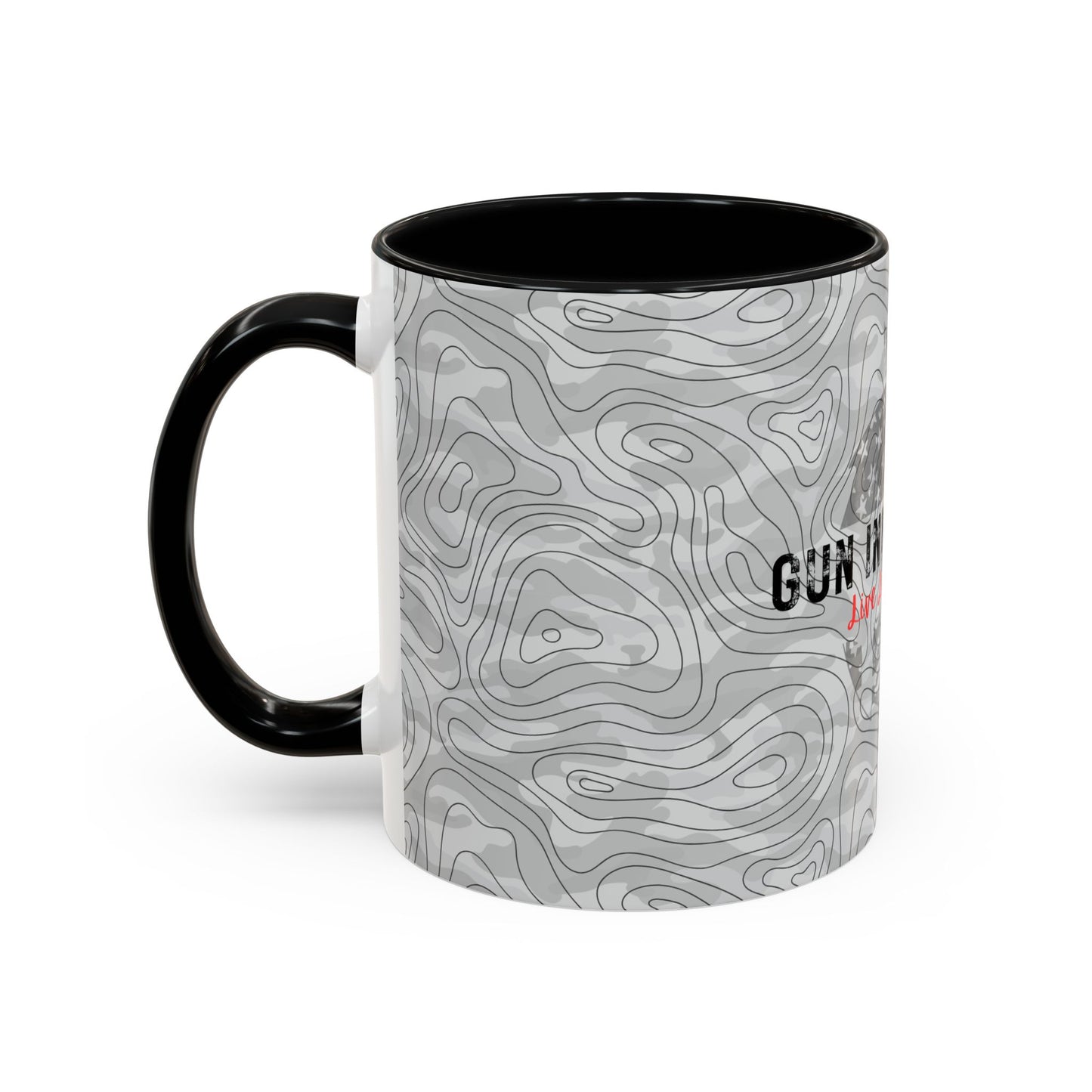 Accent Coffee Mug (11, 15oz) - Gray Topo Logo