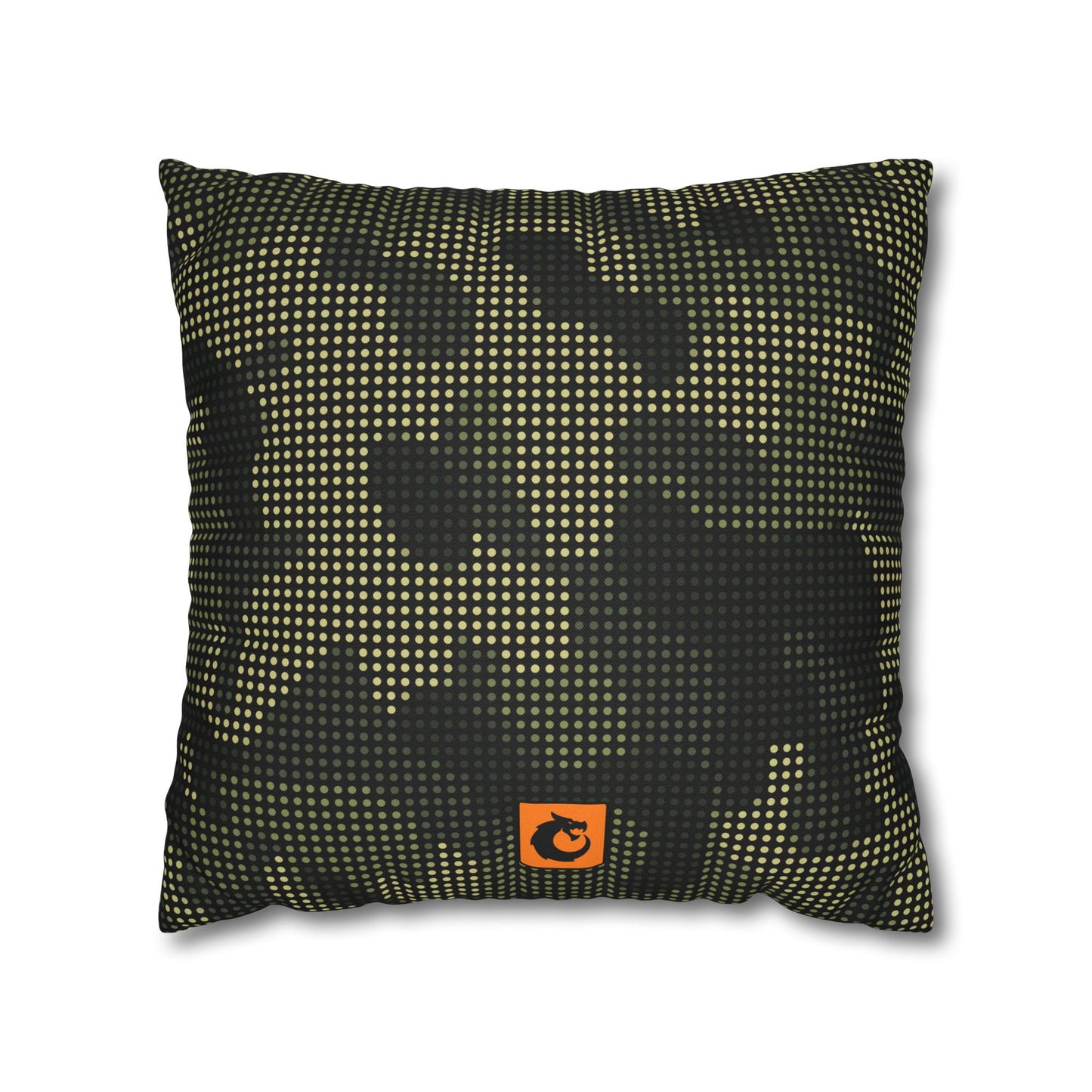 Spun Polyester Square Pillowcase - Green Tech Camo
