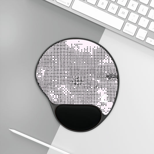 Mouse Pad With Wrist Rest - Pink Tech