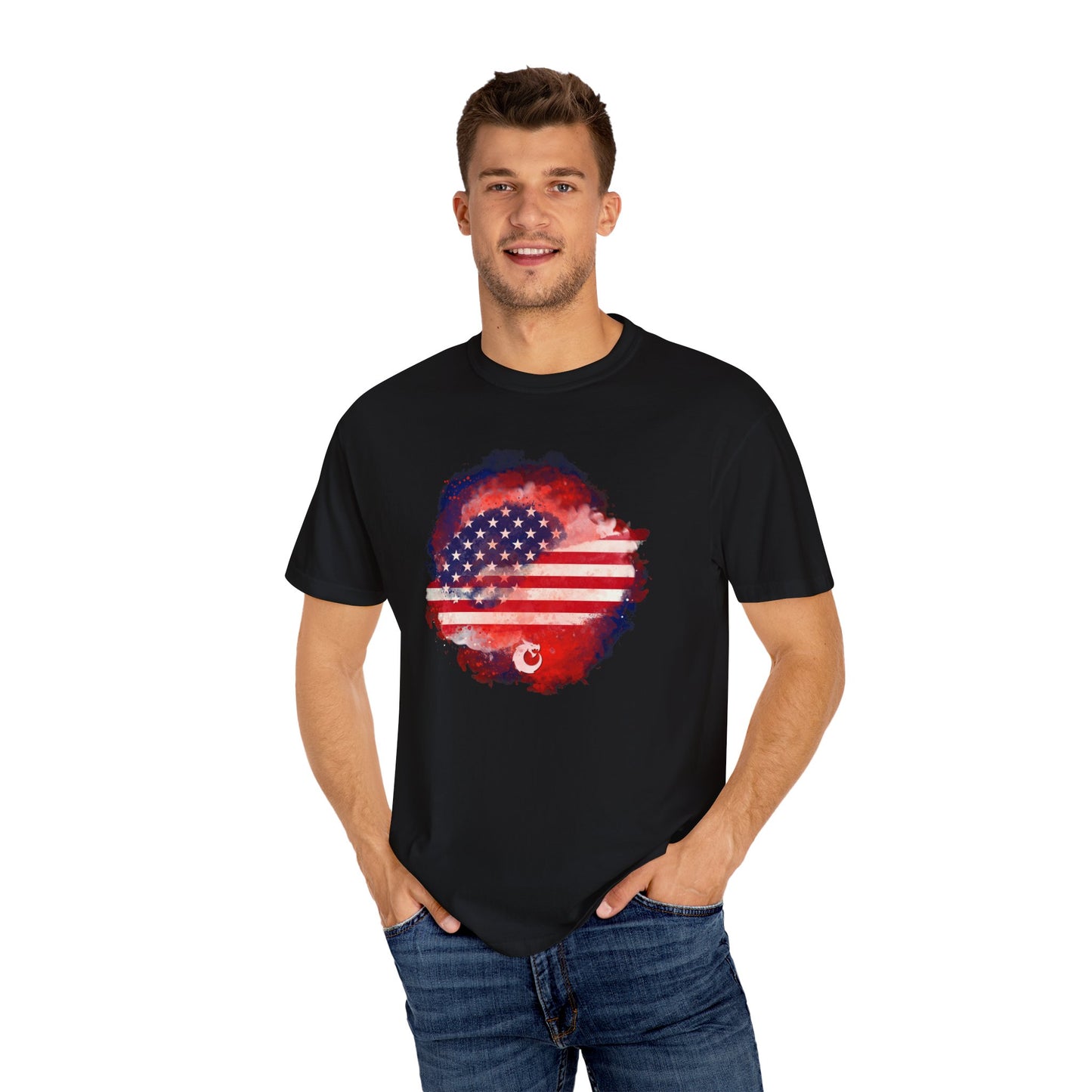Garment-Dyed T-shirt - Watercolor Flag