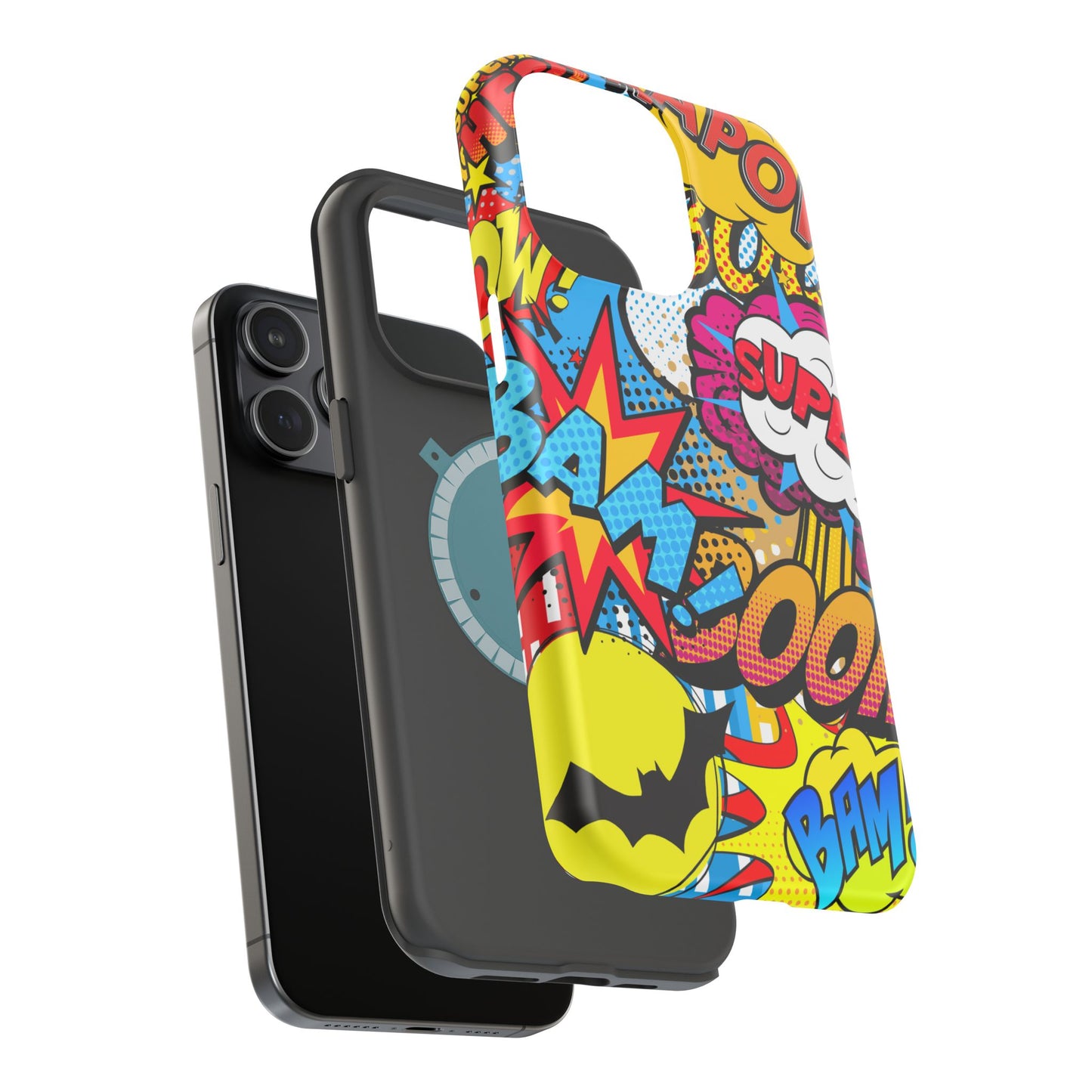 Comic Book Pop Art Phone Case - Magnetic Tough Cases for Superhero Lovers, Fun and Colorful Cell Cover