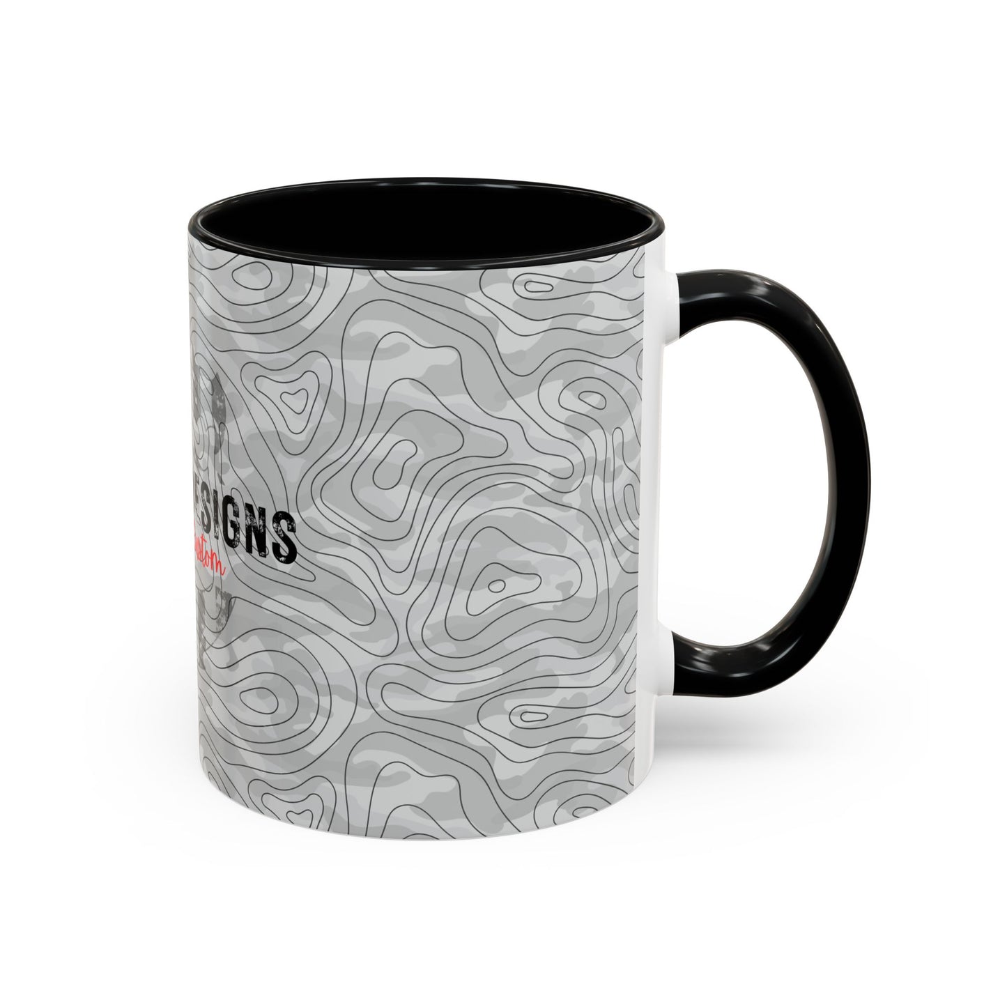 Accent Coffee Mug (11, 15oz) - Gray Topo Logo