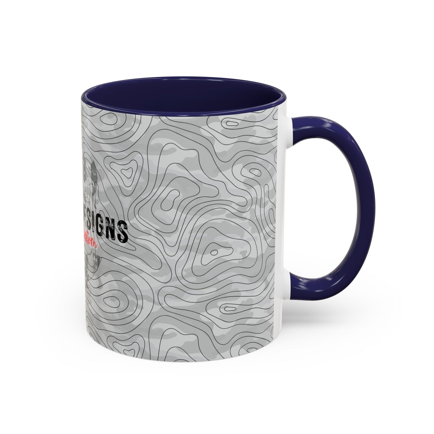 Accent Coffee Mug (11, 15oz) - Gray Topo Logo